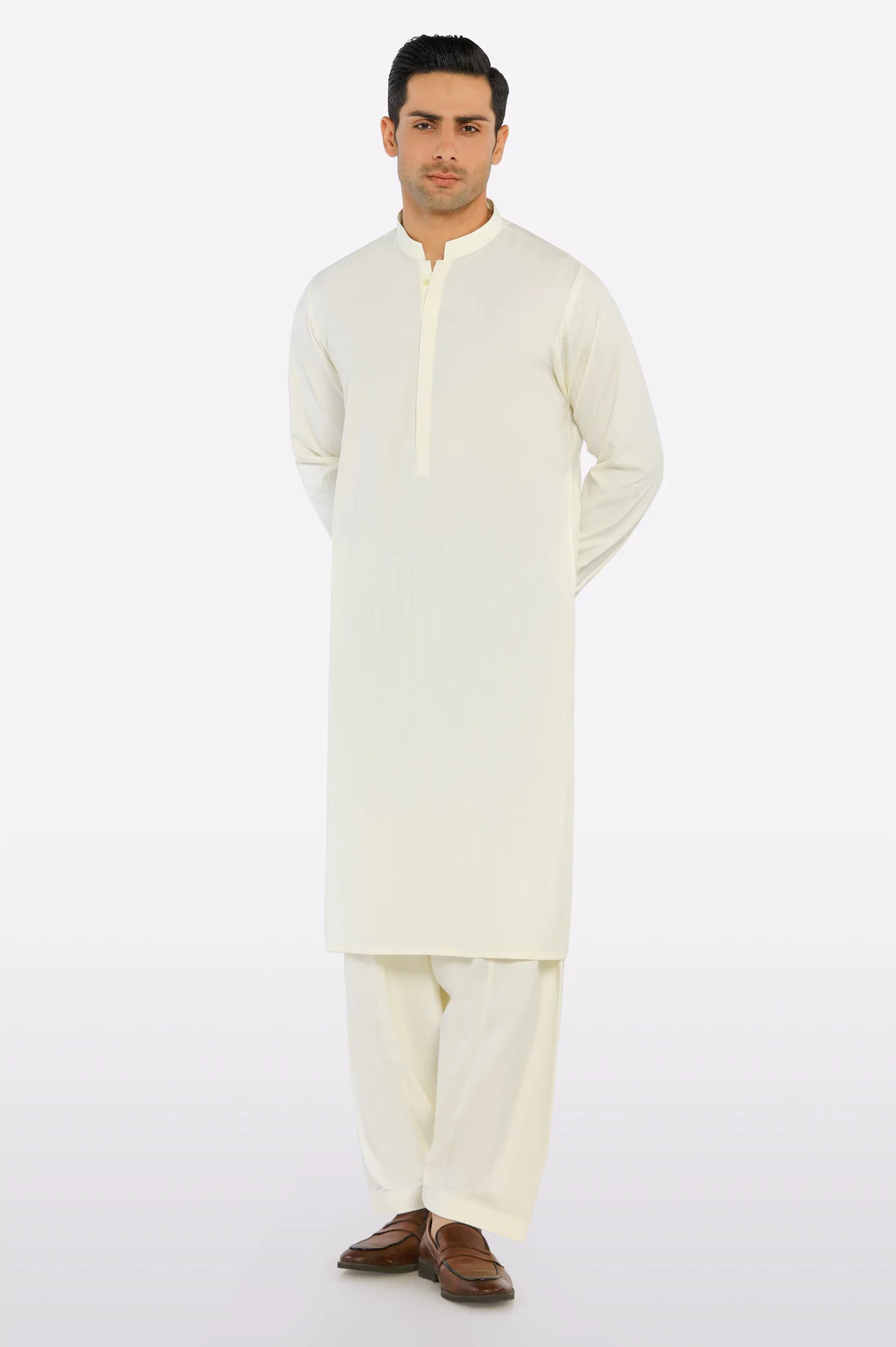 Cream Boski Shalwar Kameez - Image 2