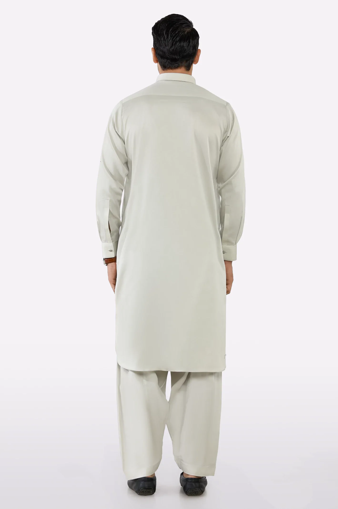 Light Grey Cotton Shalwar Kameez - Image 4