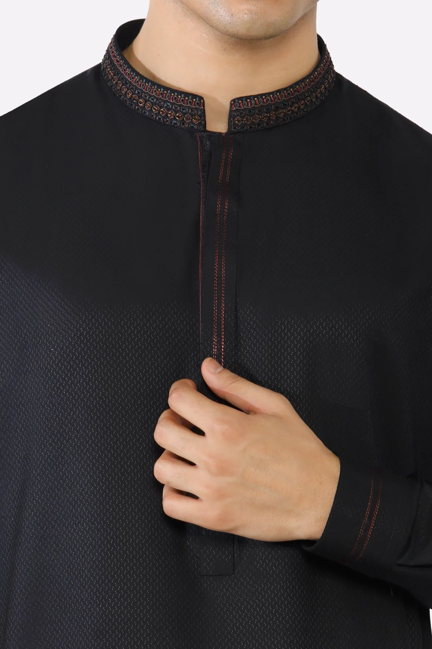 Black Wash & Wear Shalwar Kameez - Image 3