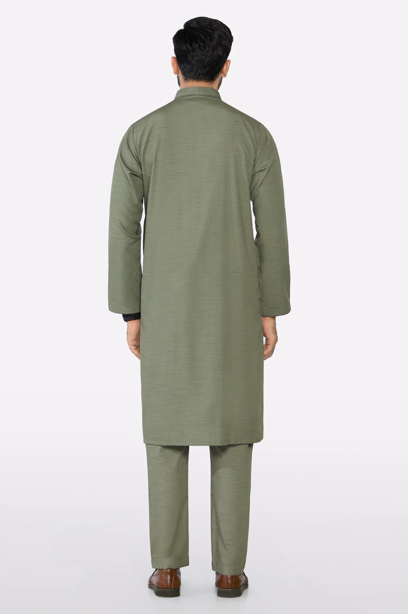 Light Green Wash & Wear Kurta Pajama - Image 4