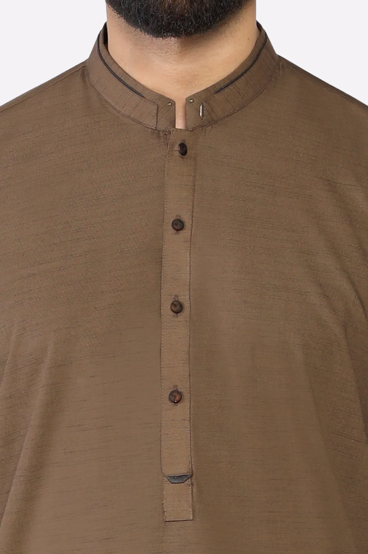 Brown Wash & Wear Kurta Pajama - Image 3