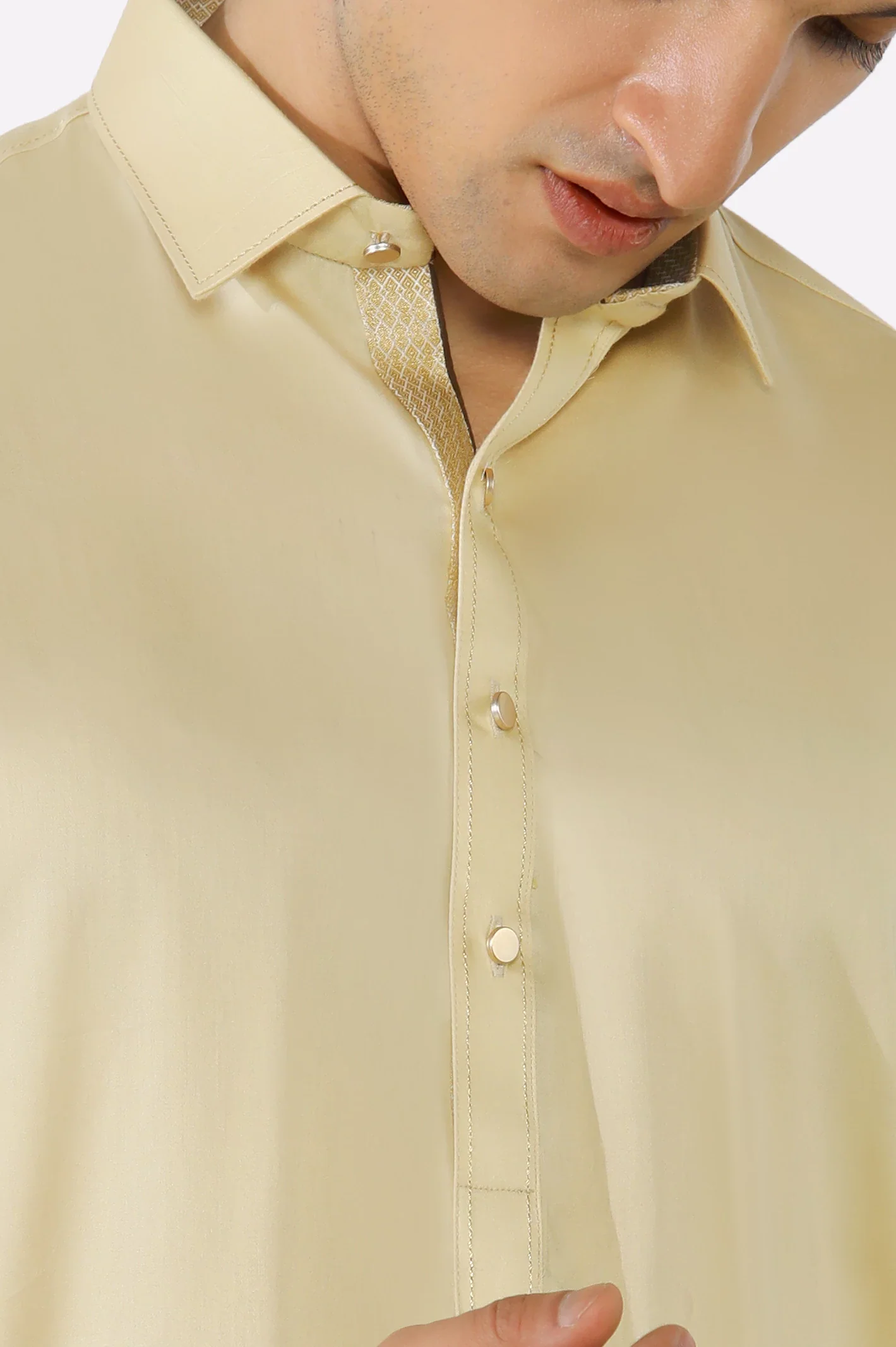 Fawn Cotton Shalwar Kameez - Image 3