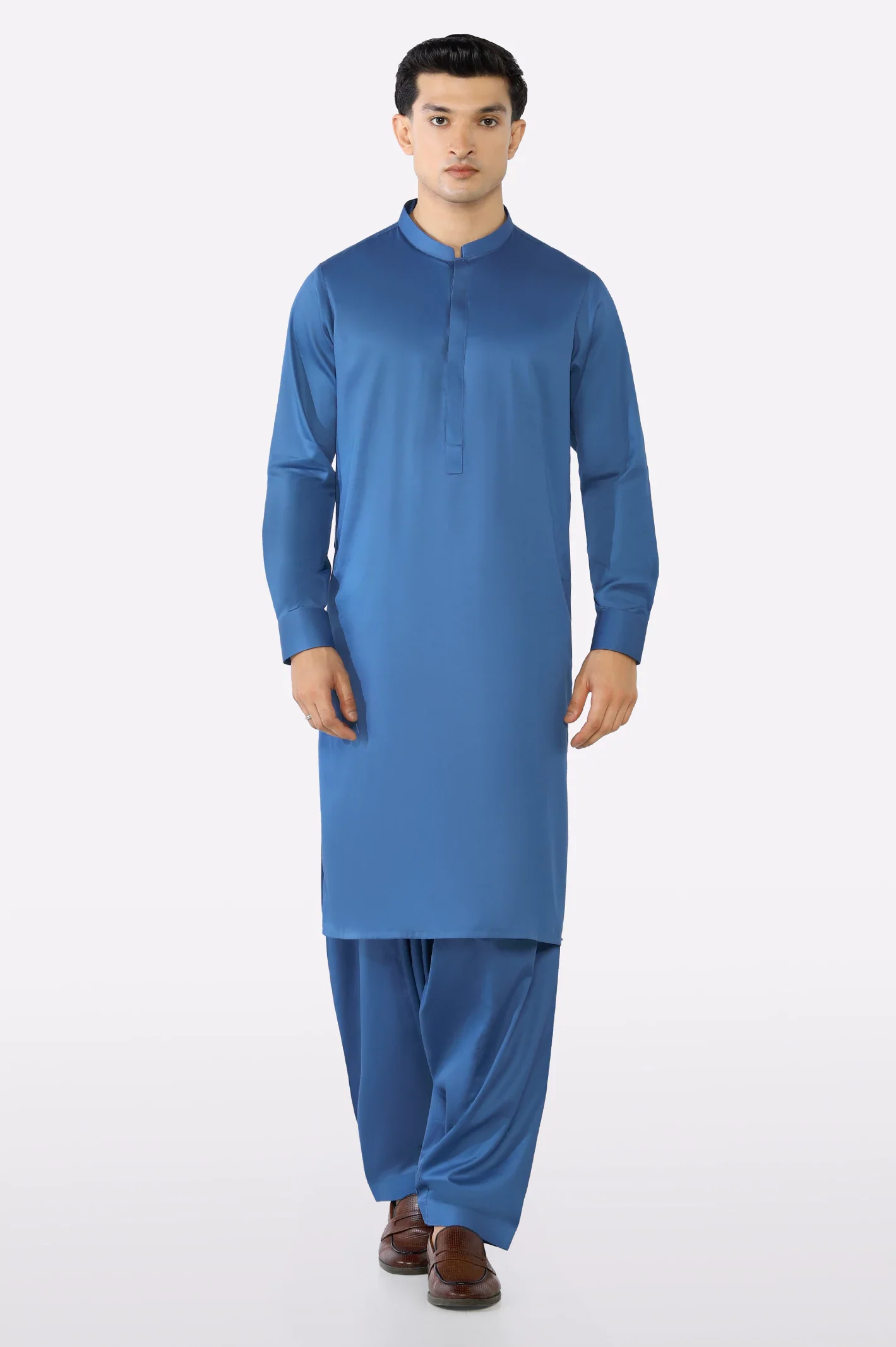 Blue Cotton Shalwar Kameez - Image 2