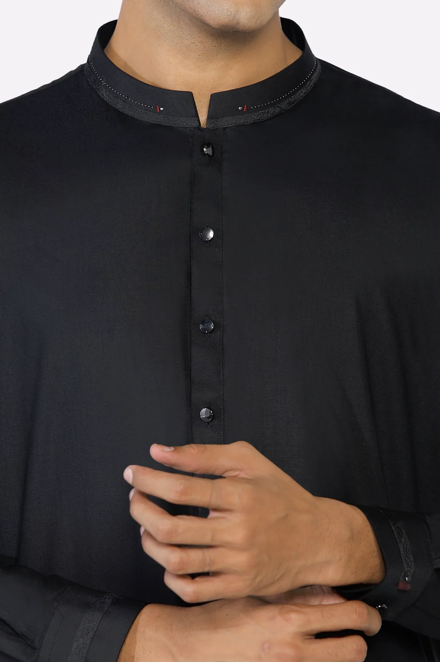 Black Wash & Wear Shalwar Kameez - Image 7