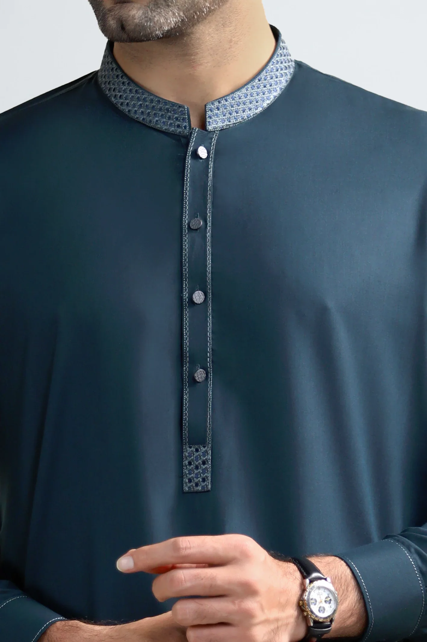 Dark Green Wash & Wear Shalwar Kameez - Image 3