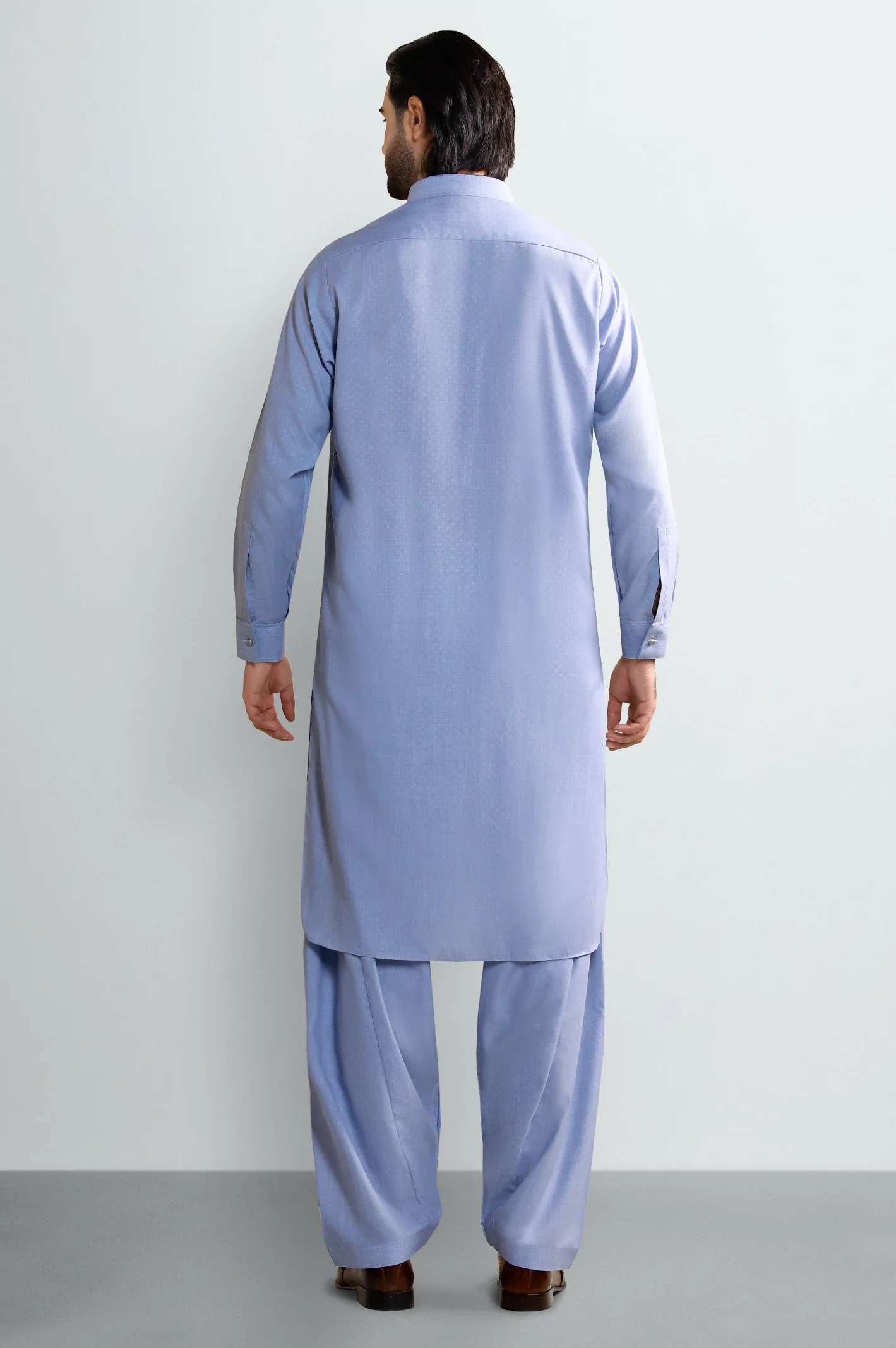 Light Blue Wash & Wear Shalwar Kameez - Image 4