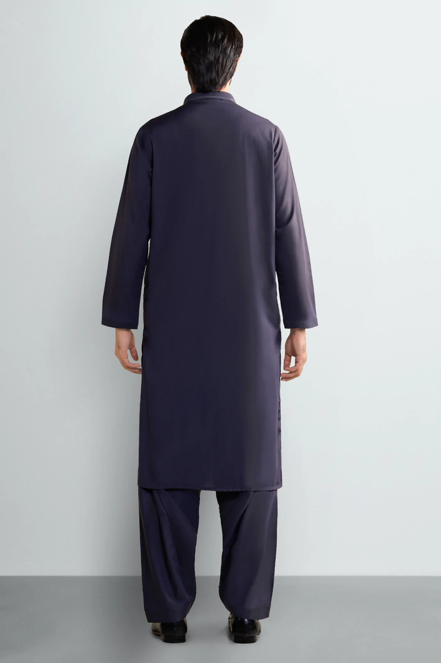 Navy Blue Wash & Wear Shalwar Kameez - Image 4