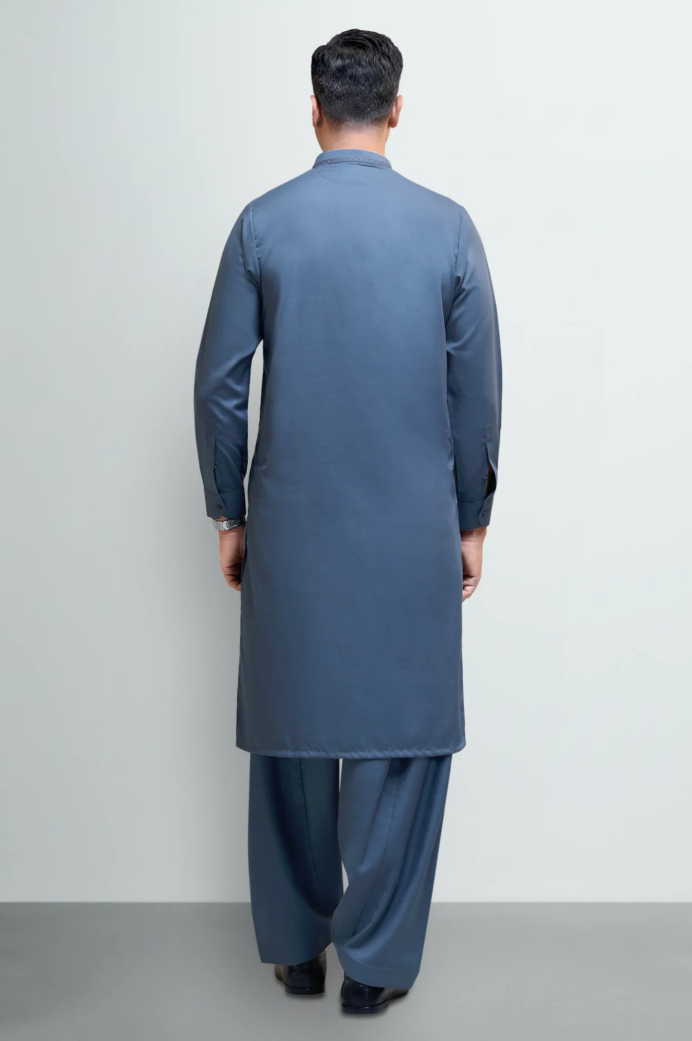 Grey Wash & Wear Shalwar Kameez - Image 4