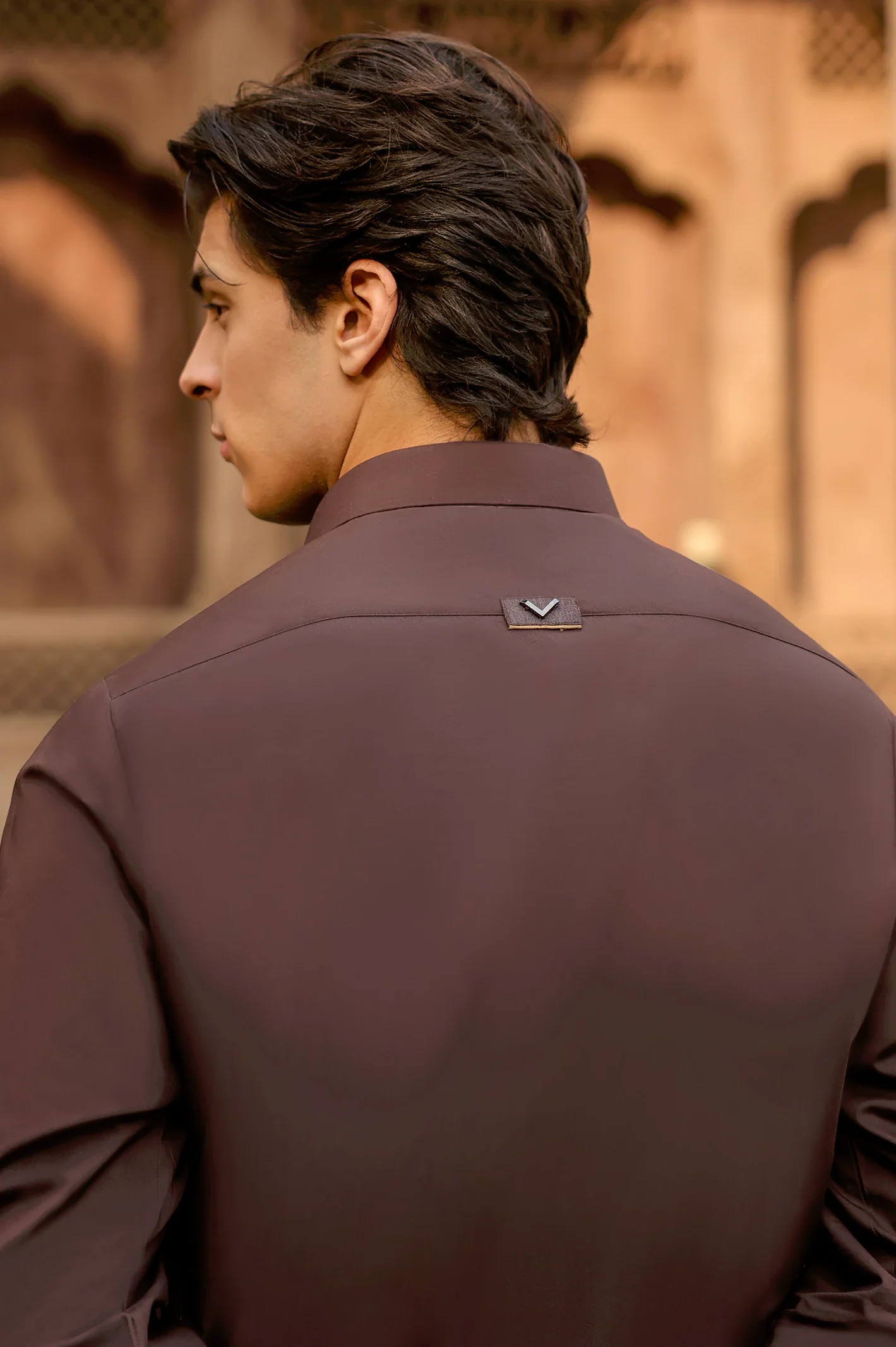Dark Brown Wash & Wear Shalwar Kameez - Image 4