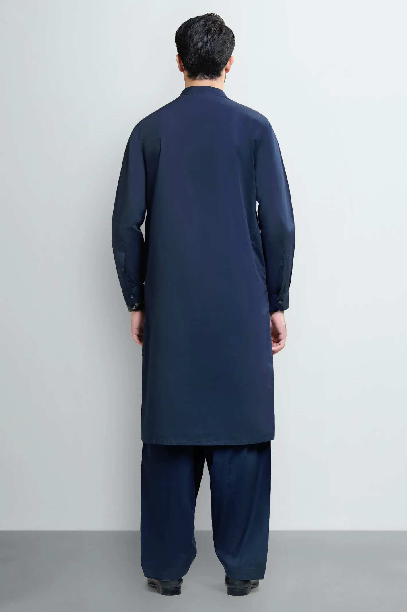 Navy Blue Cotton Shalwar Kameez - Image 4
