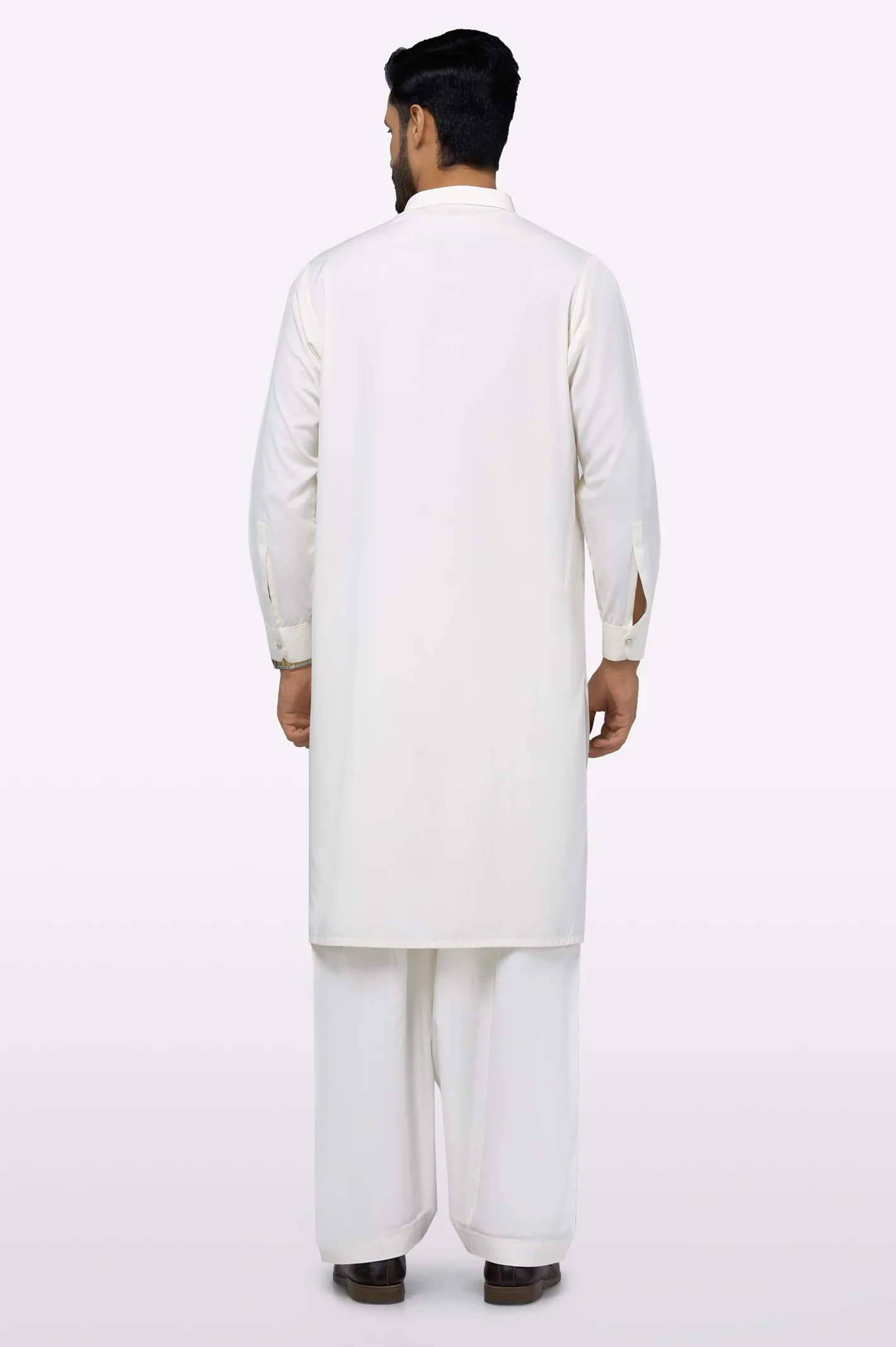 Cream Wash & Wear Shalwar Kameez - Image 4