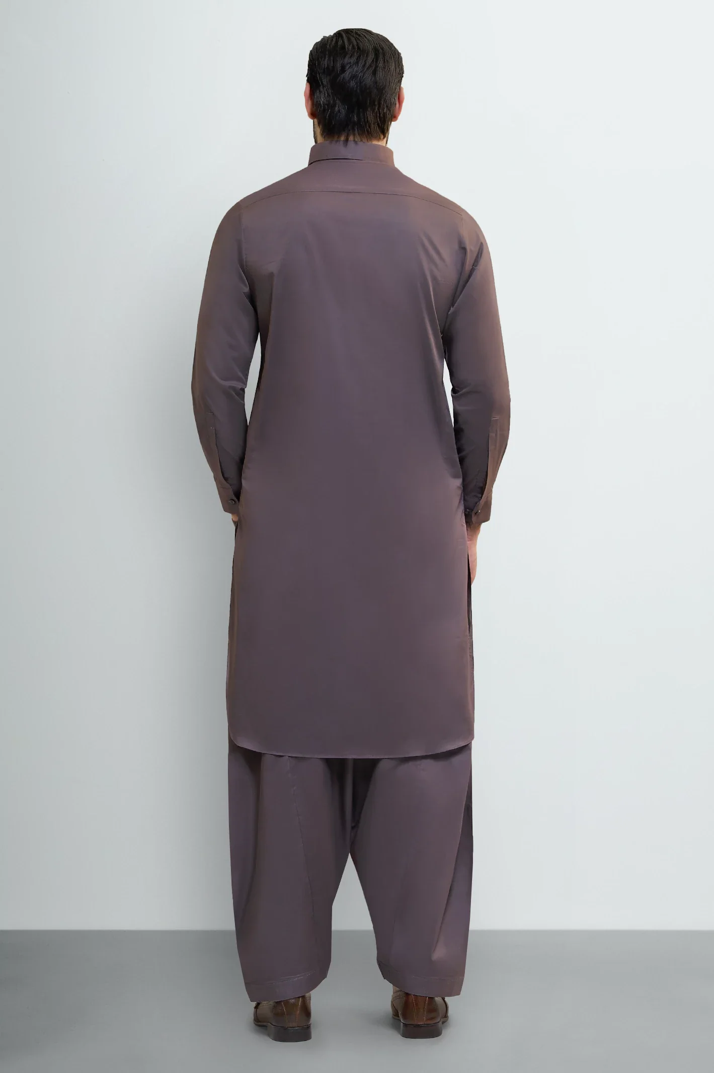 Coffee Brown Cotton Shalwar Kameez - Image 4