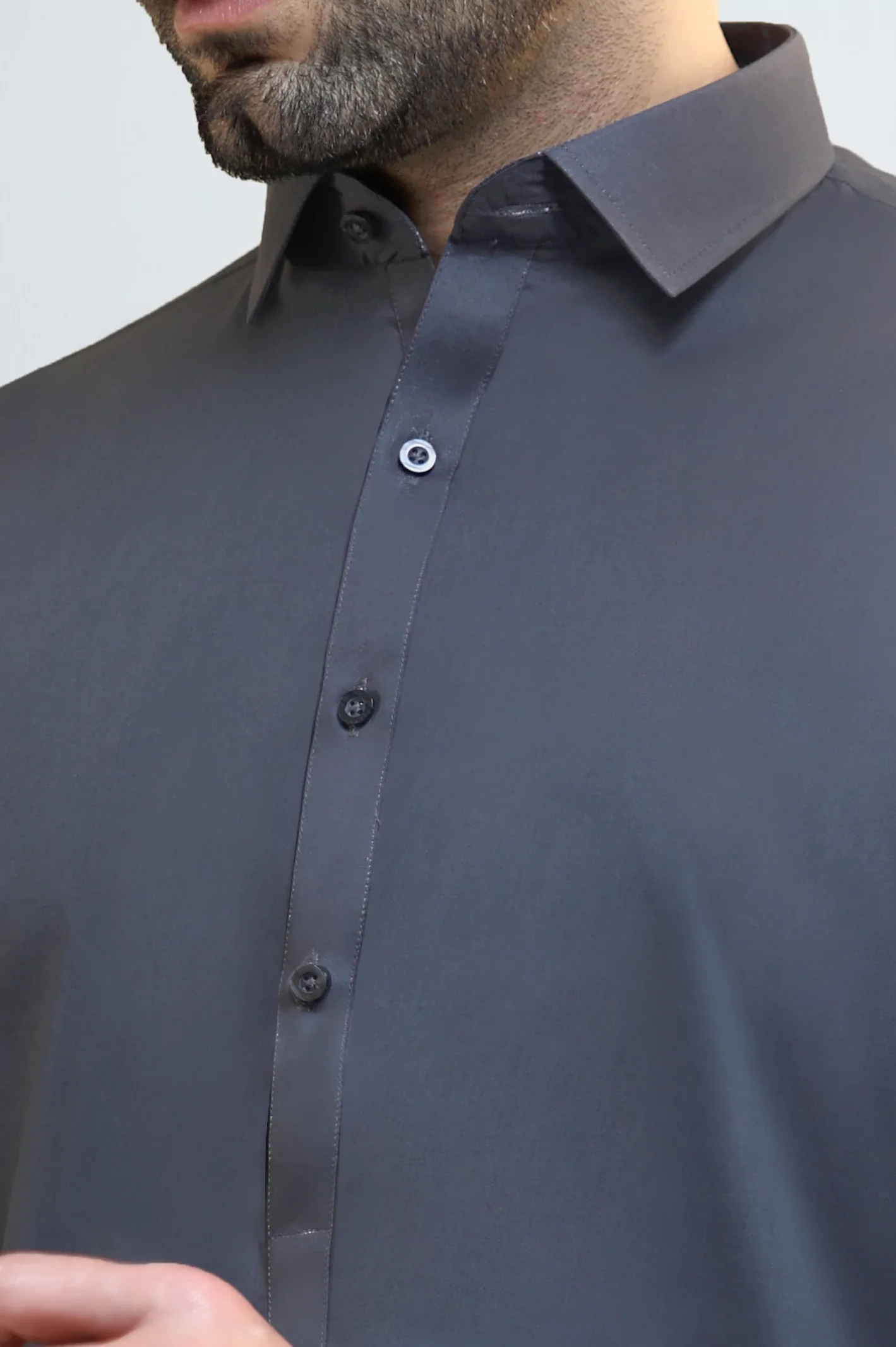 Dark Brown Cotton Shalwar Kameez - Image 3