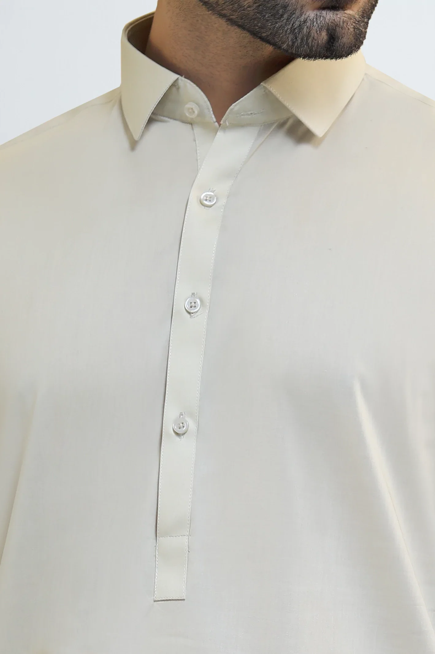 Dark Fawn Cotton Shalwar Kameez - Image 3