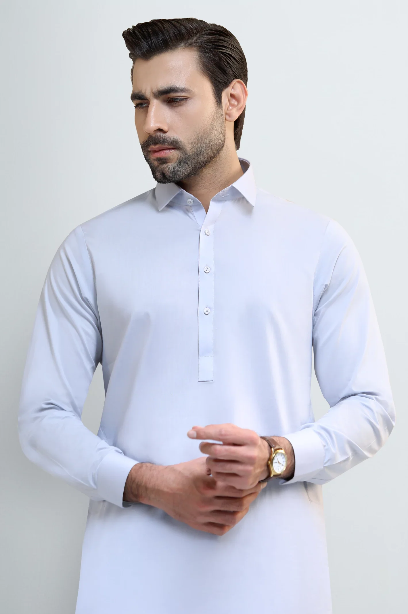 Light Grey Cotton Shalwar Kameez