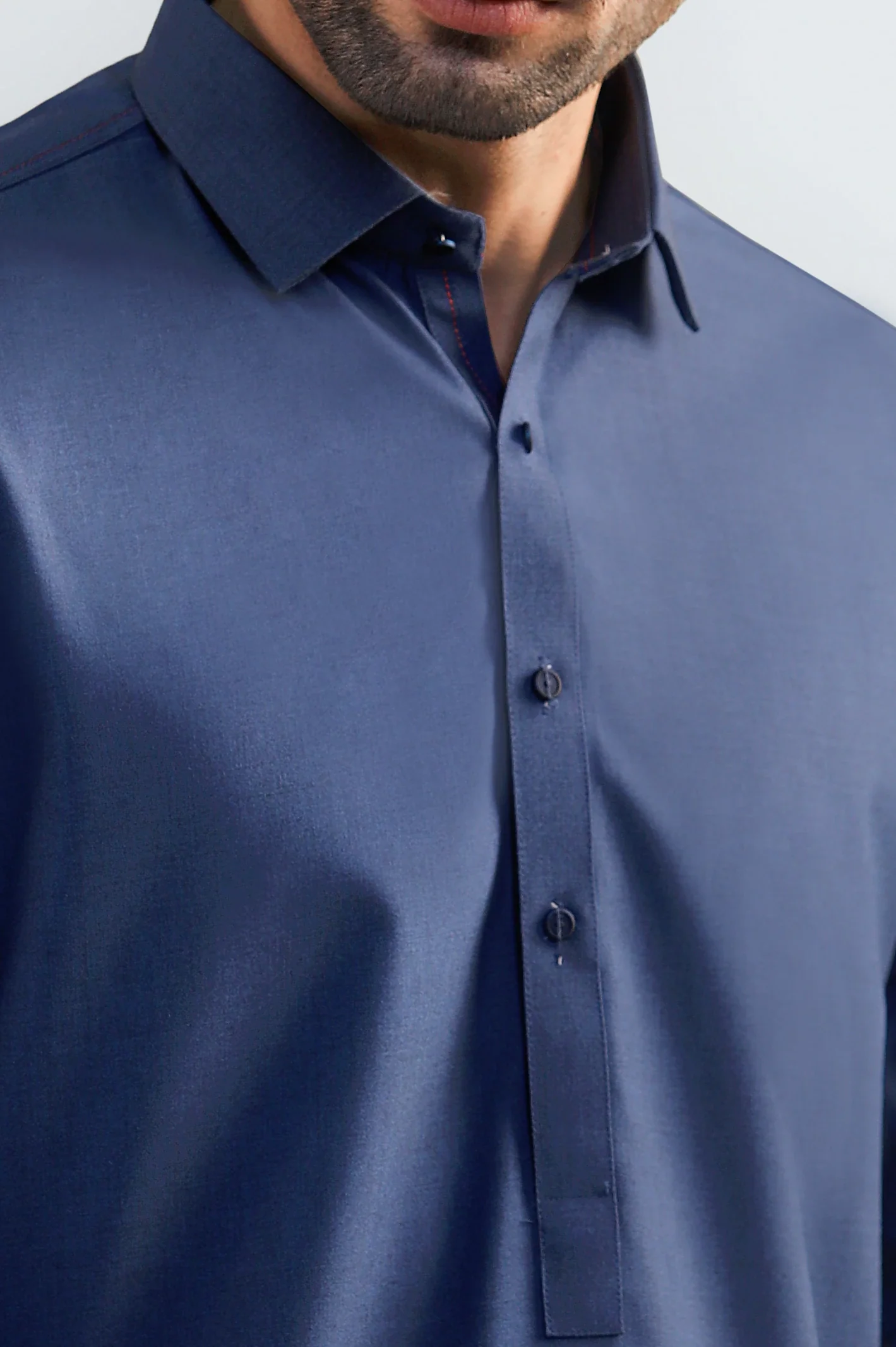 Royal Blue Wash & Wear Shalwar Kameez - Image 3