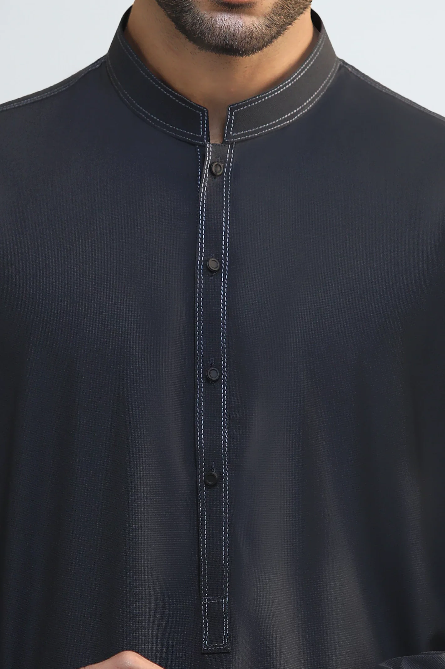 Charcoal Wash & Wear Shalwar Kameez - Image 3