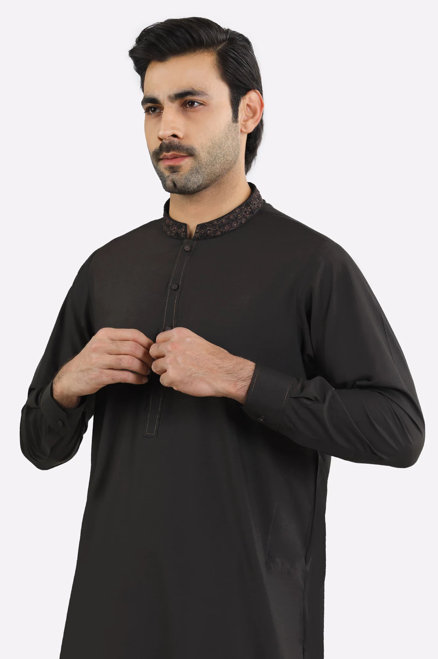 Dark Brown Wash & Wear Shalwar Kameez
