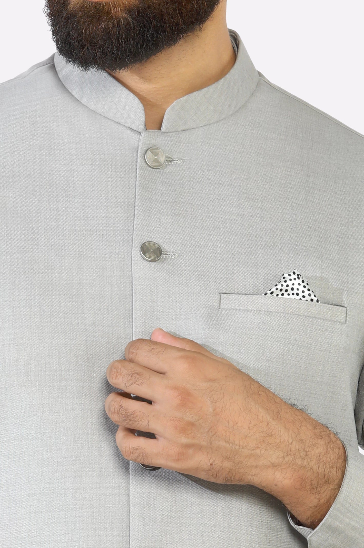 Beige Shalwar Kameez with Waistcoat - Image 3