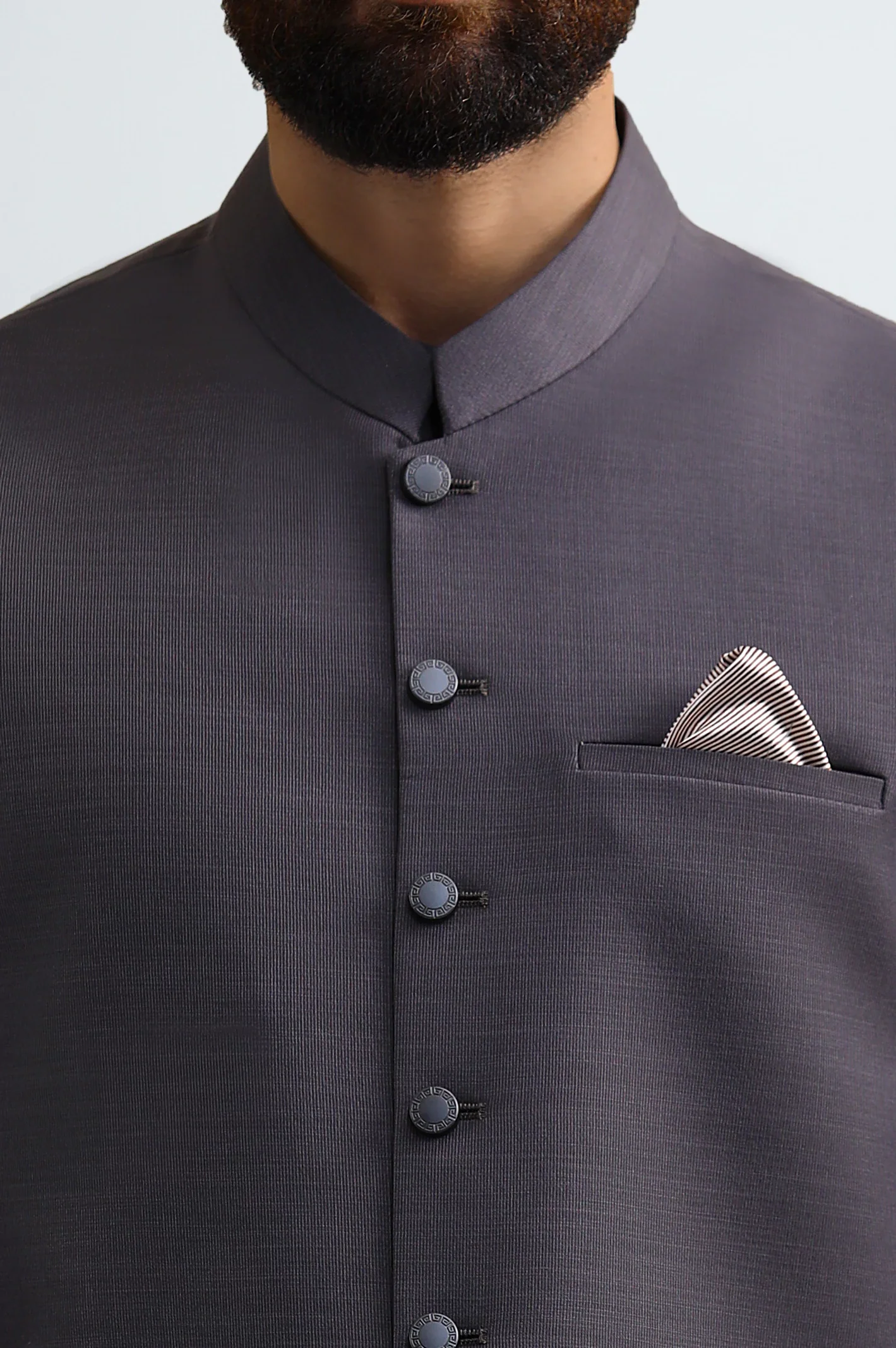 Dark Brown Shalwar Kameez with Waistcoat - Image 3