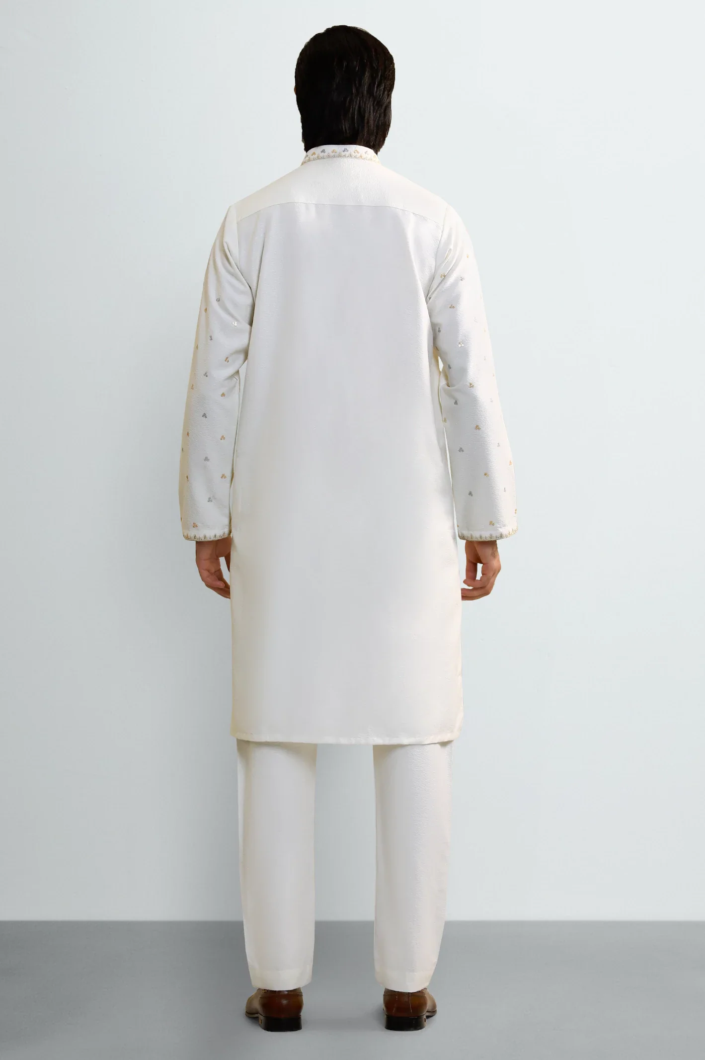 Off White Wash & Wear Kurta Pajama - Image 4