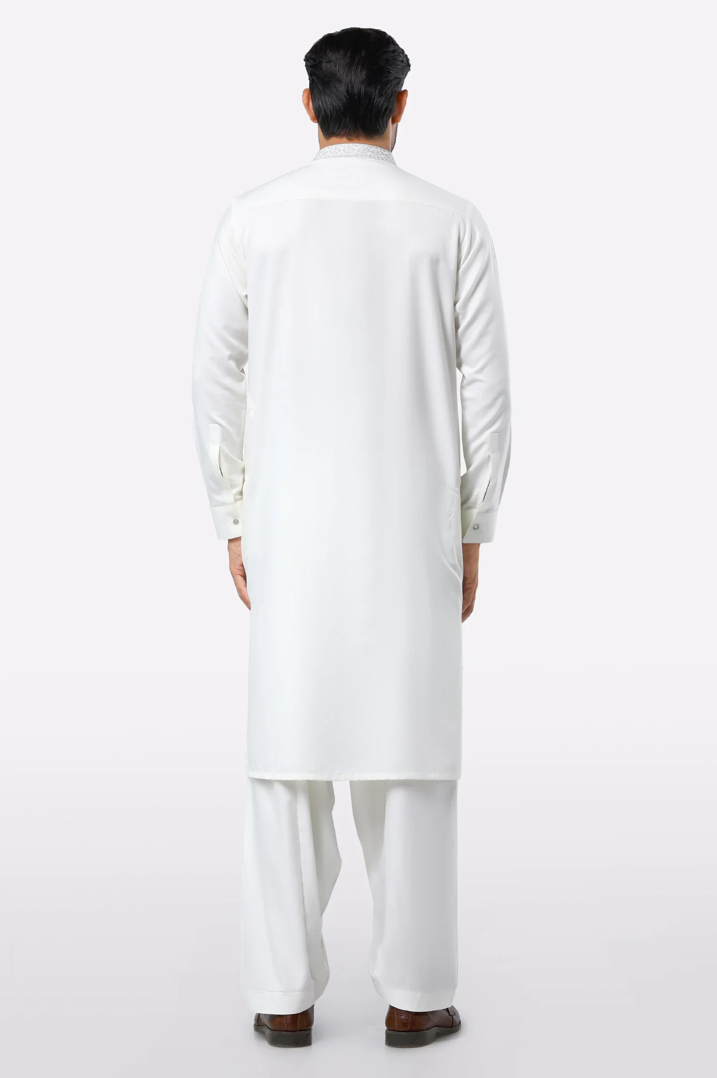 Off White Wash & Wear Shalwar Kameez - Image 4