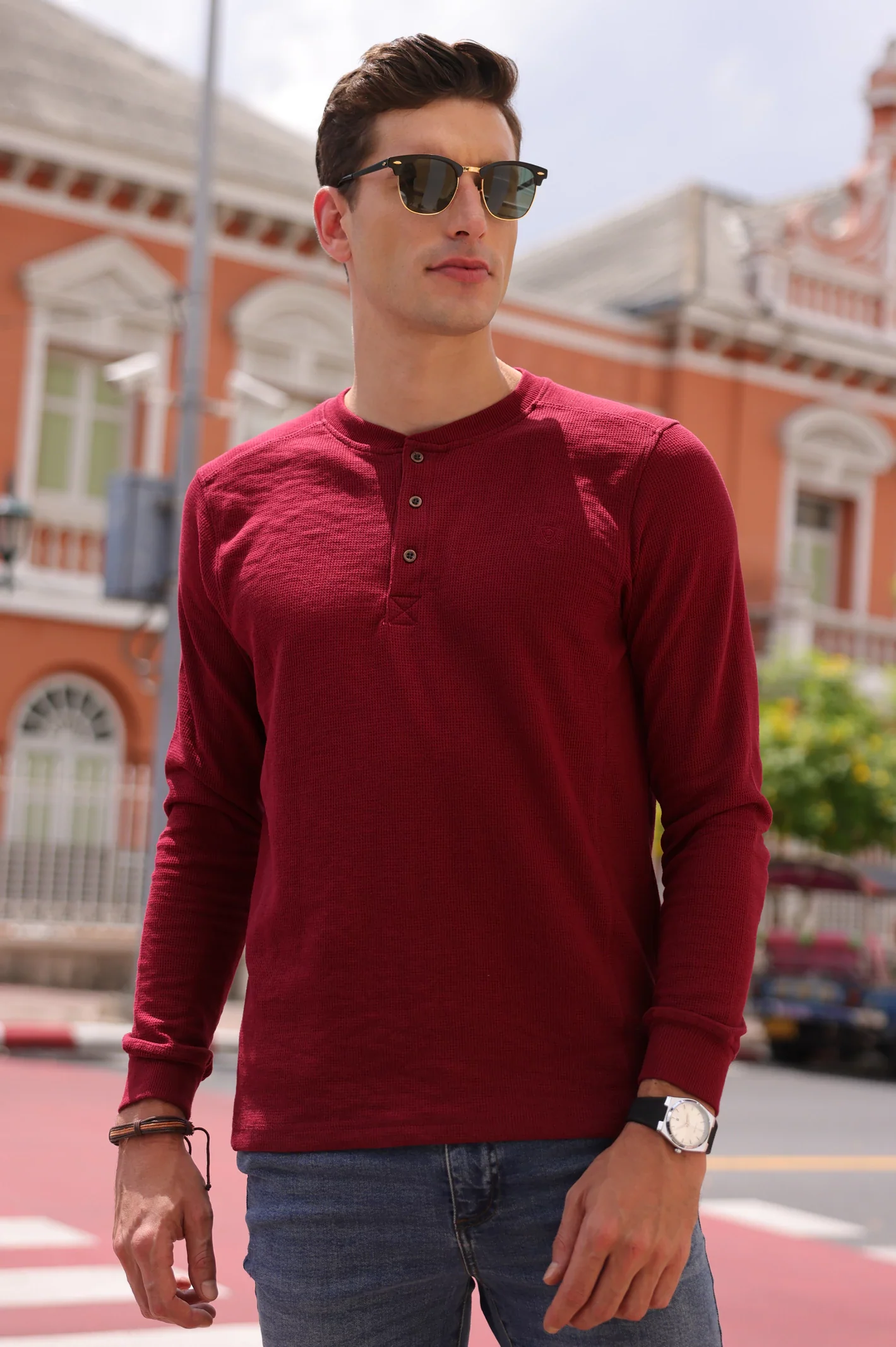 Burgundy Full Sleeves T-Shirt - Image 2