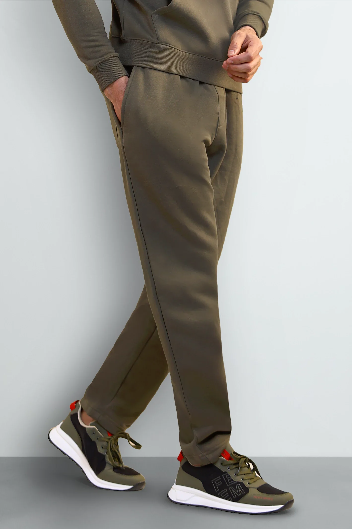 Men's Olive Knitted Jog Pant - Image 2