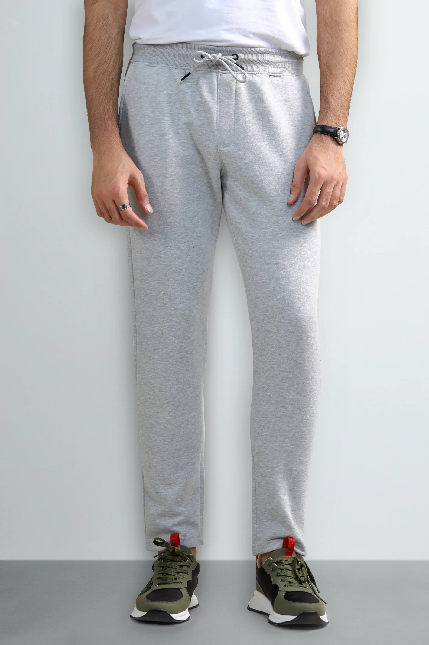 Heather Grey Casual Knitted Trouser