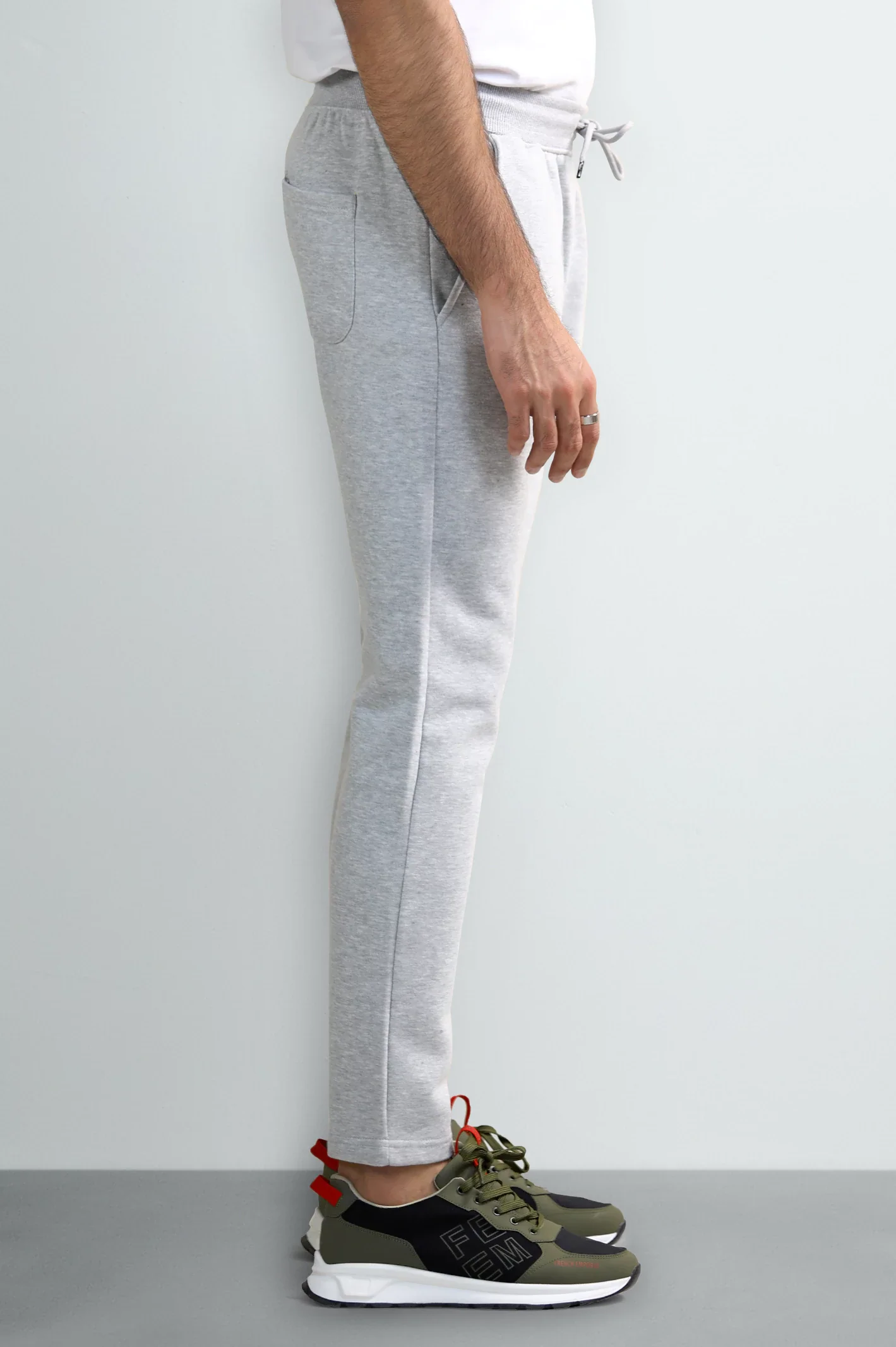 Heather Grey Casual Knitted Trouser - Image 2