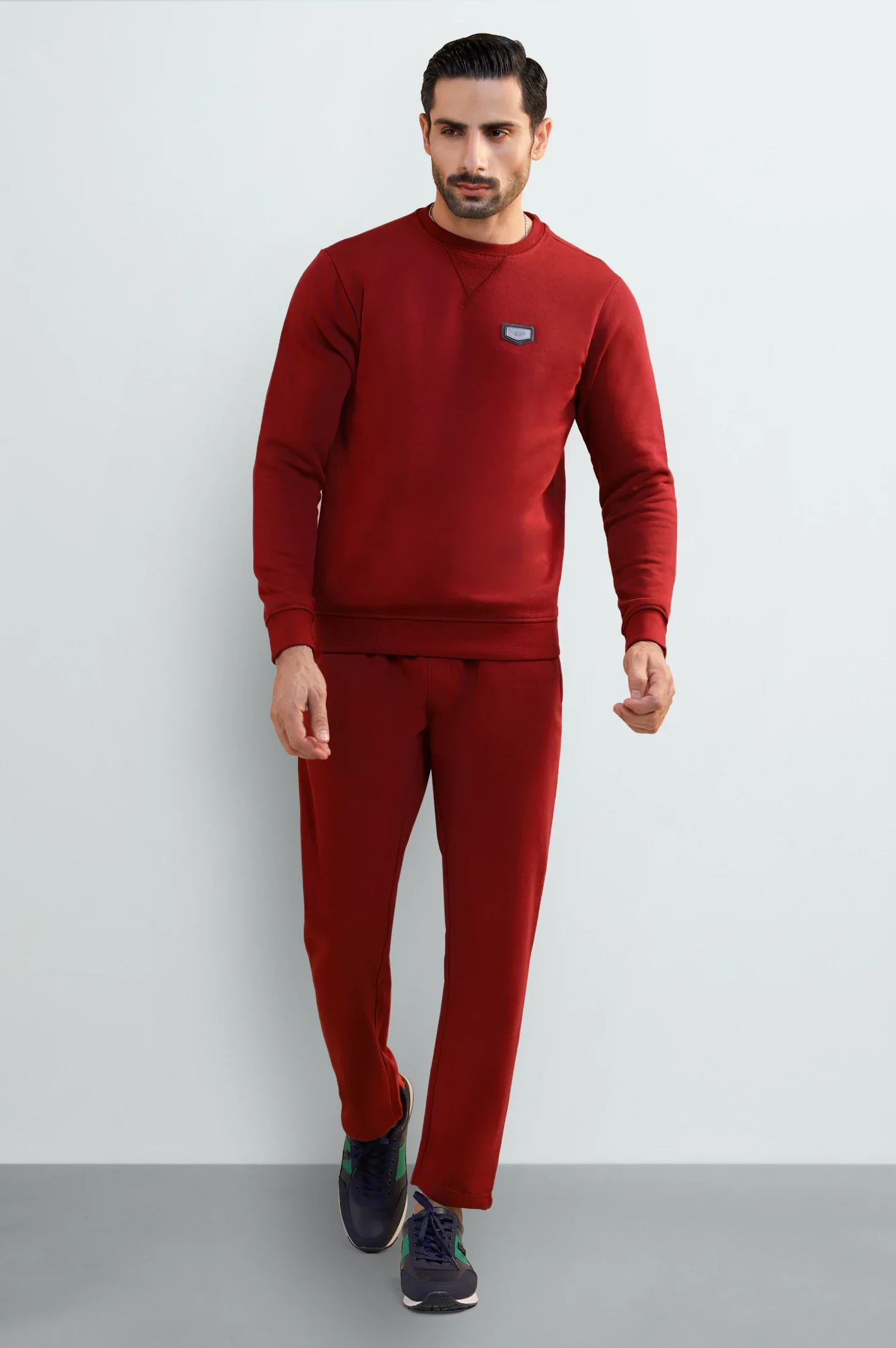 Men's Burgundy Jog Pants - Image 2