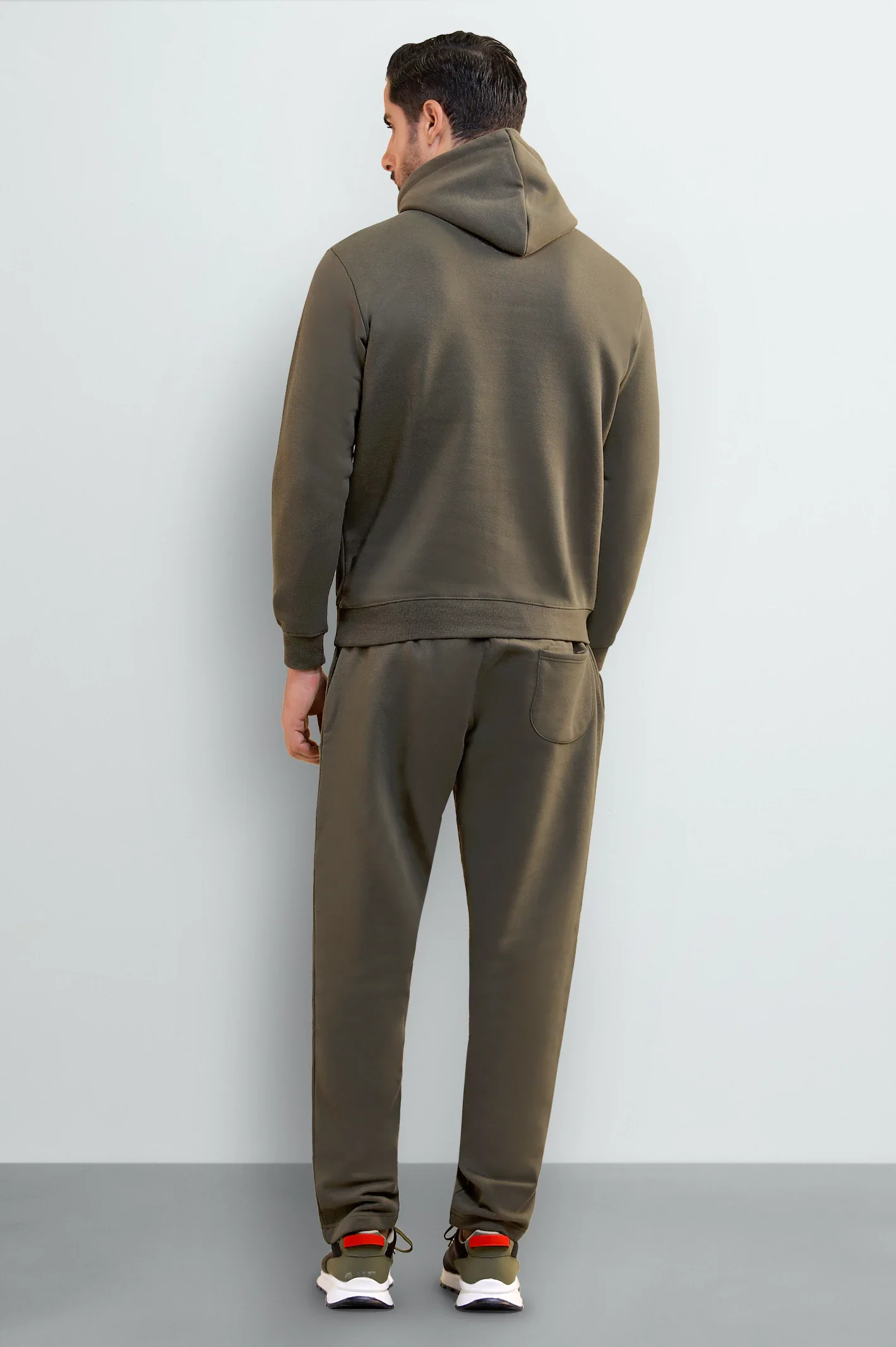 Men's Olive Green Monogram Stamp Hoodie - Image 4