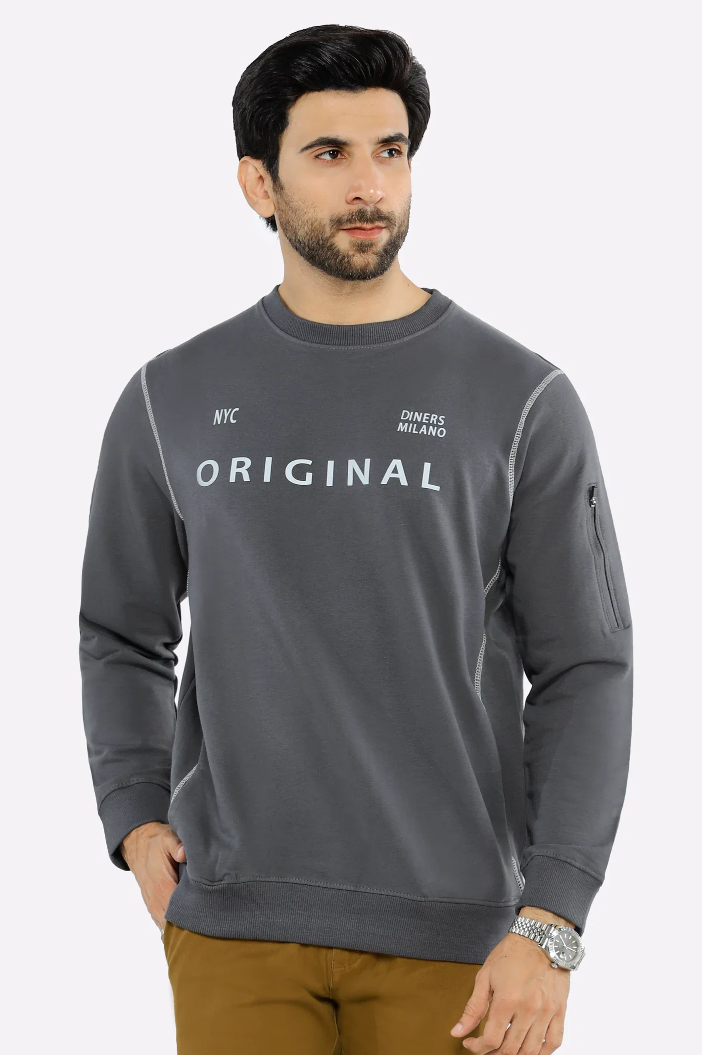 Printed Crew Neck Sweatshirt