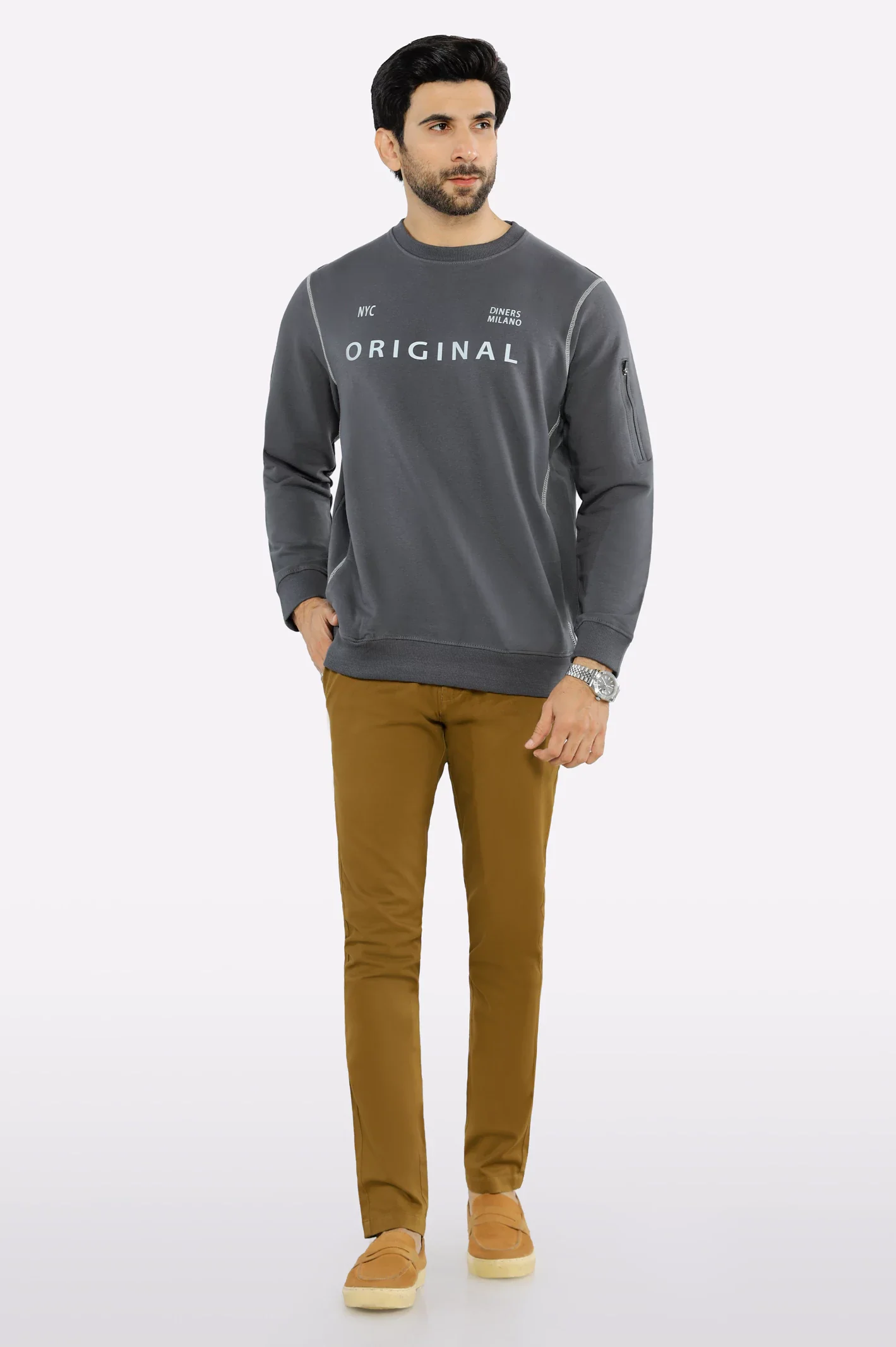 Printed Crew Neck Sweatshirt - Image 2