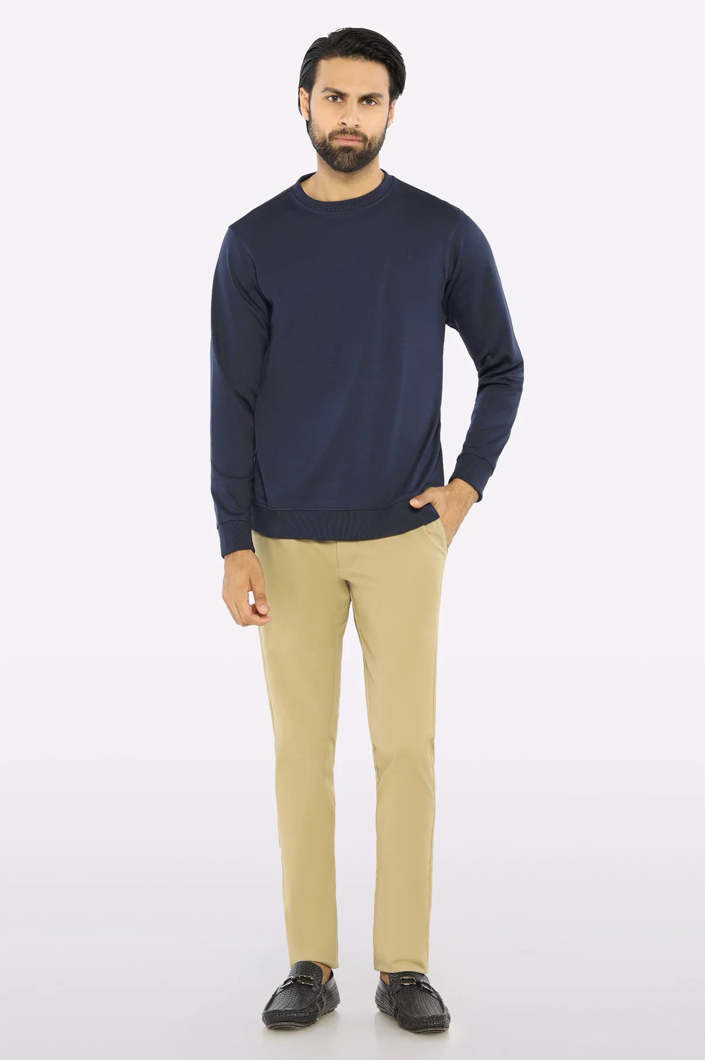 Navy Blue Plain Sweatshirt - Image 2