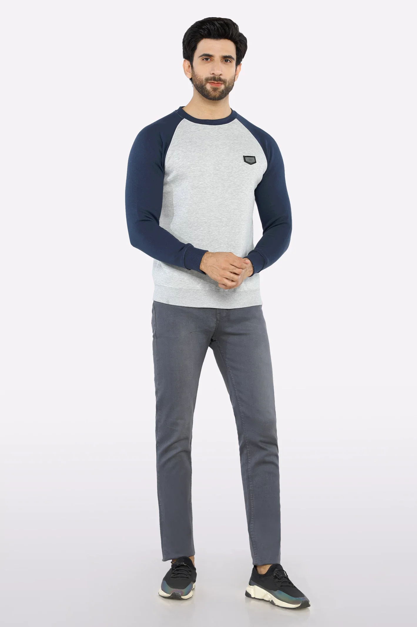 Heather Grey Badge Sweatshirt - Image 2
