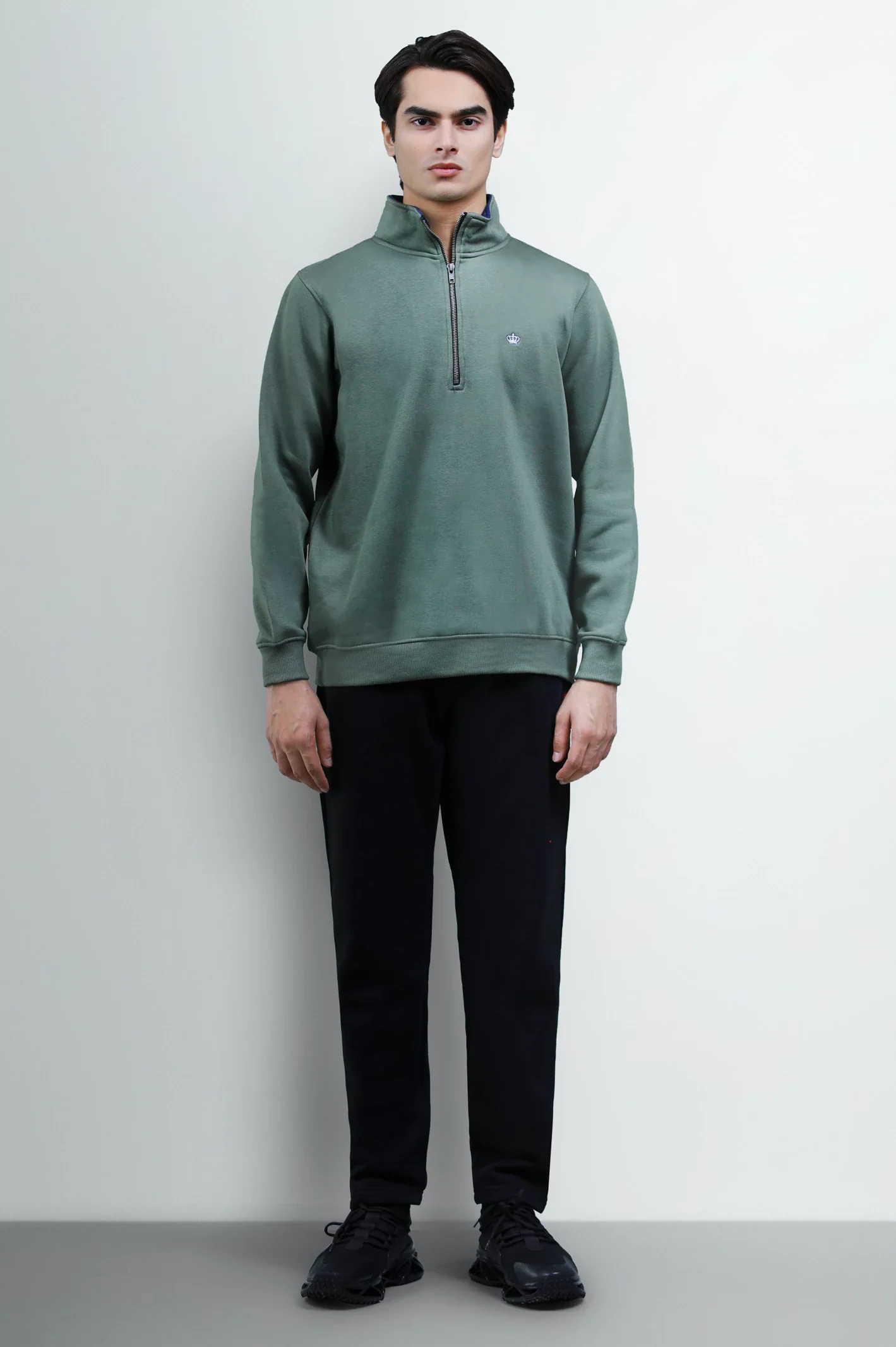 Khaki Zipper Sweatshirt - Image 2