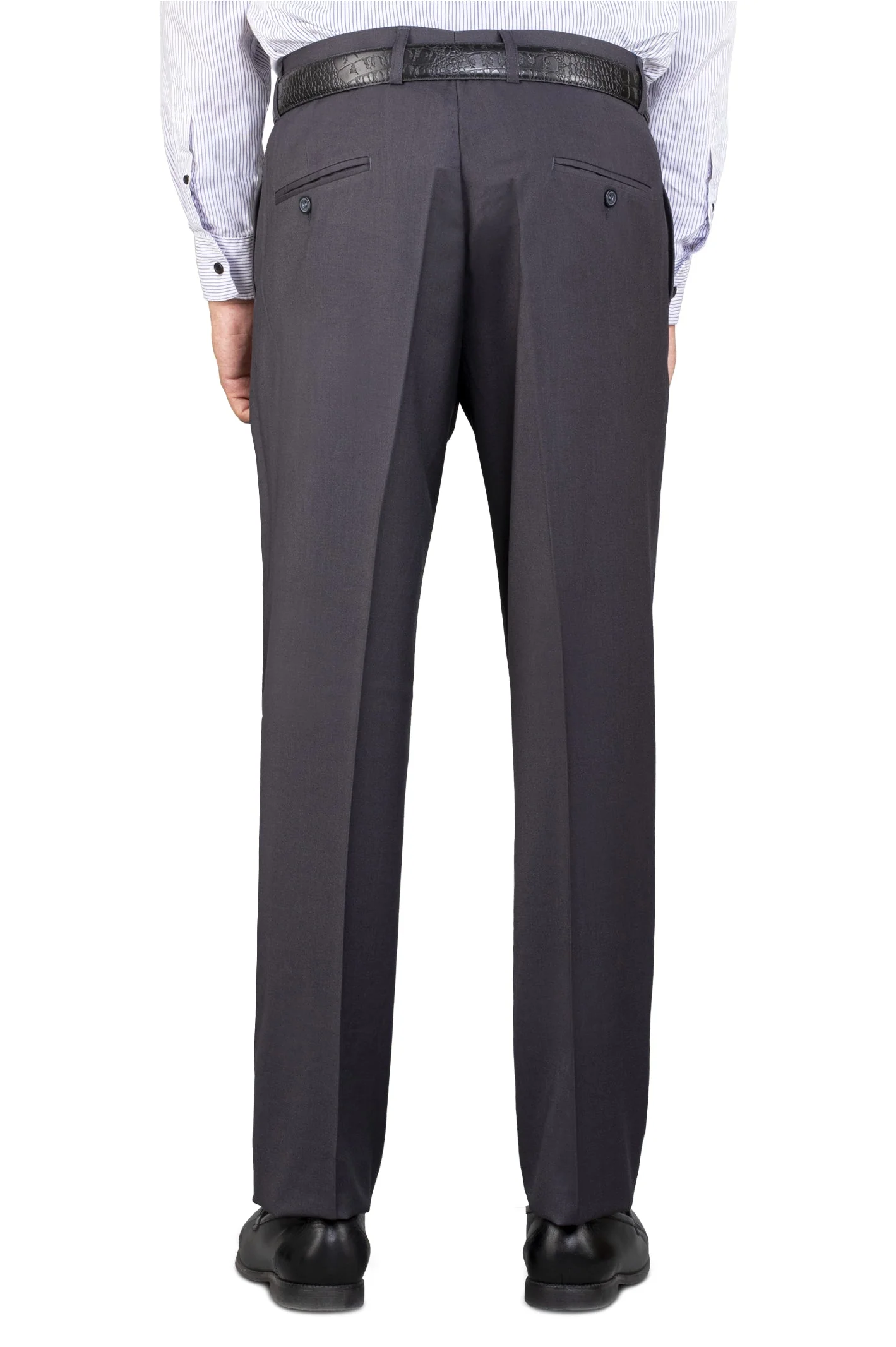 Grey Wash & Wear Regular Fit Trouser - Image 3