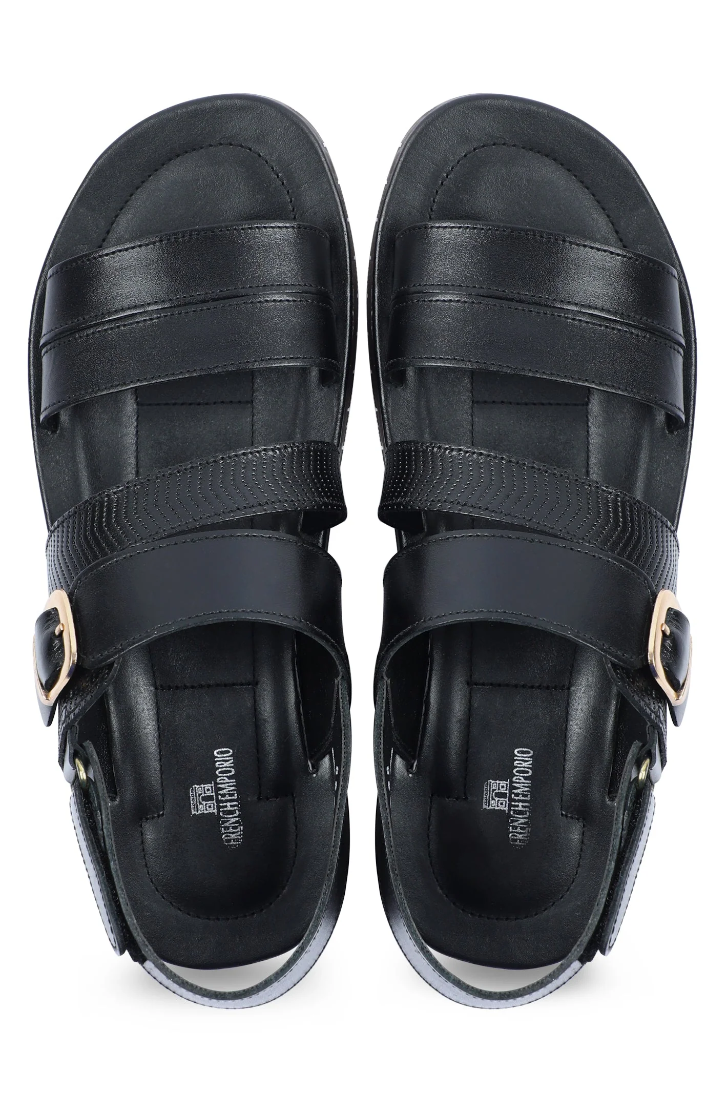 French Emporio Men Sandals SKU: SLD-0031-BLACK - Image 4