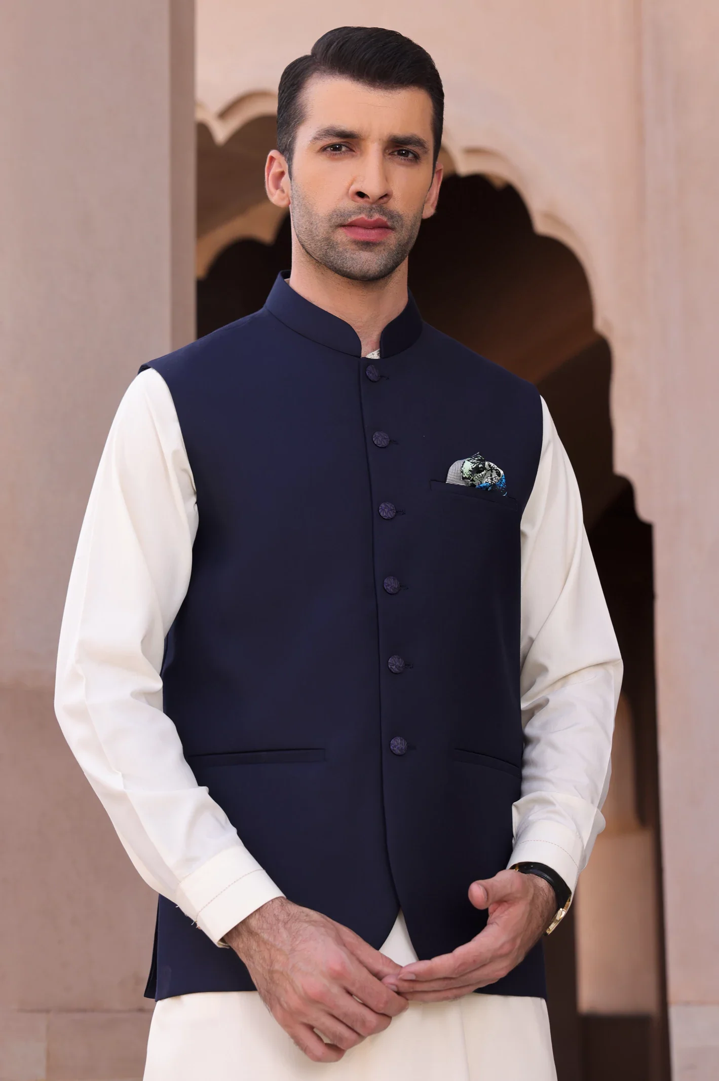 Dark Blue Waistcoat - Image 2