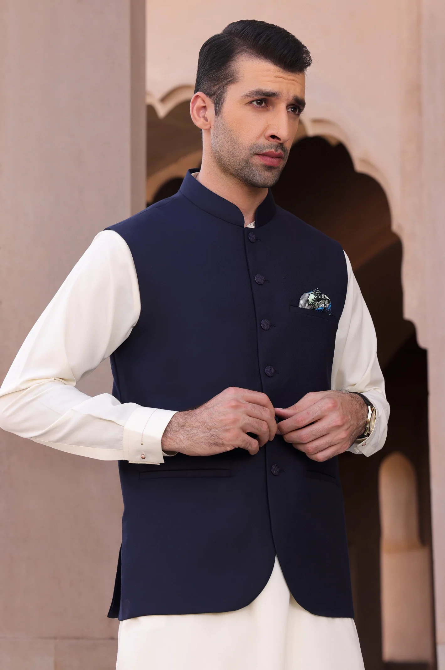Dark Blue Waistcoat - Image 4