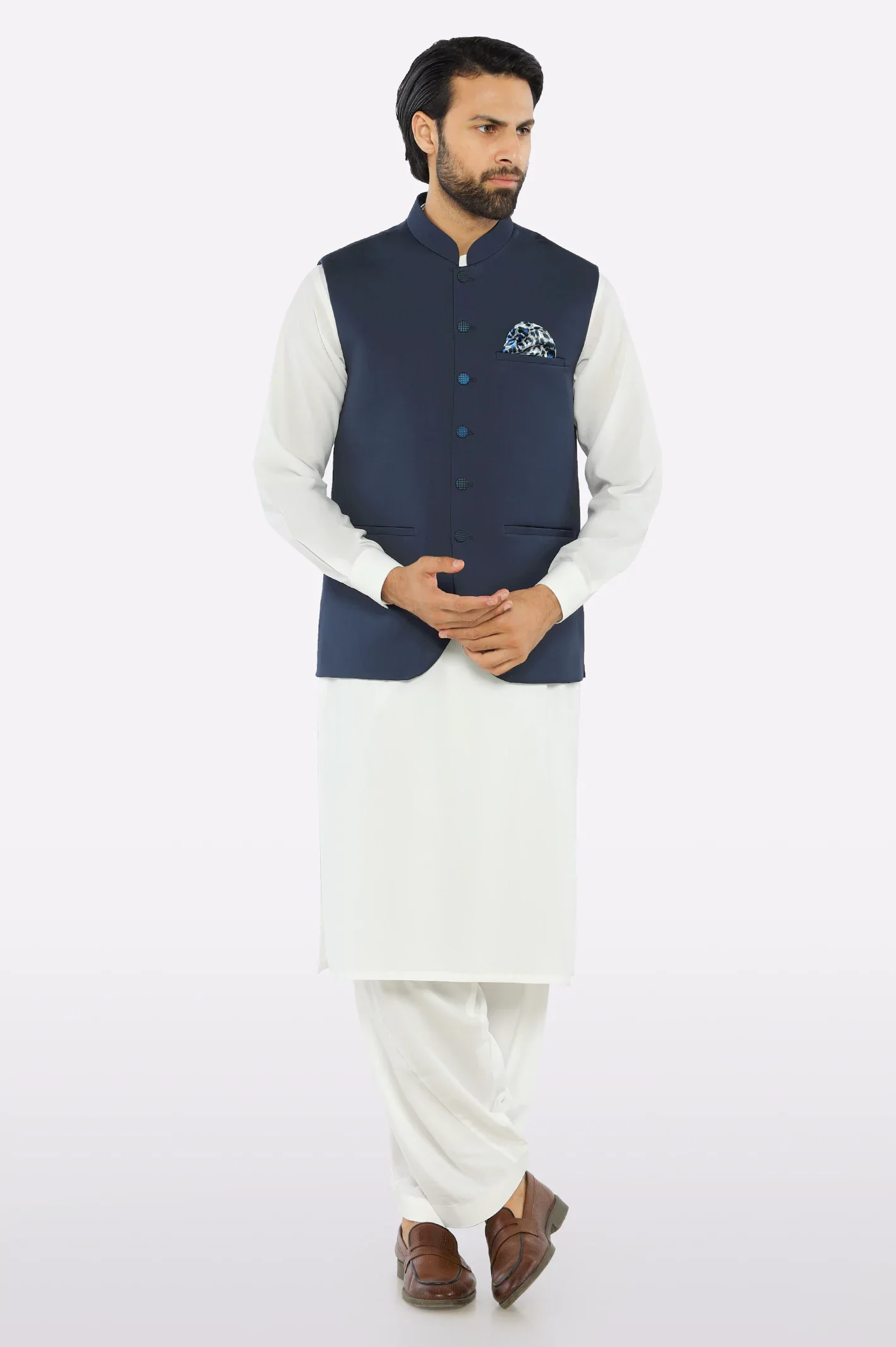 Dark Blue Waistcoat - Image 2
