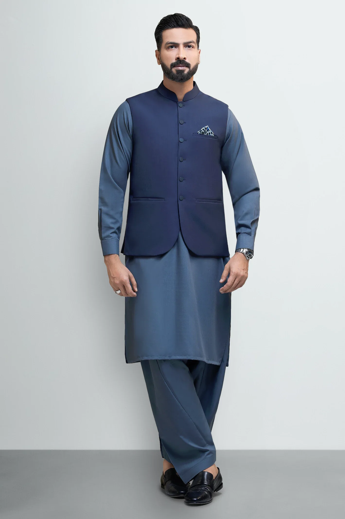 Navy Blue Waistcoat - Image 2