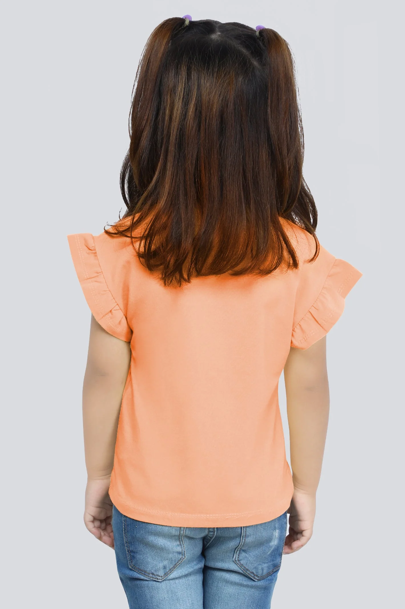 Girls T-Shirt In Black SKU: KGA-0269-ORANGE - Image 2