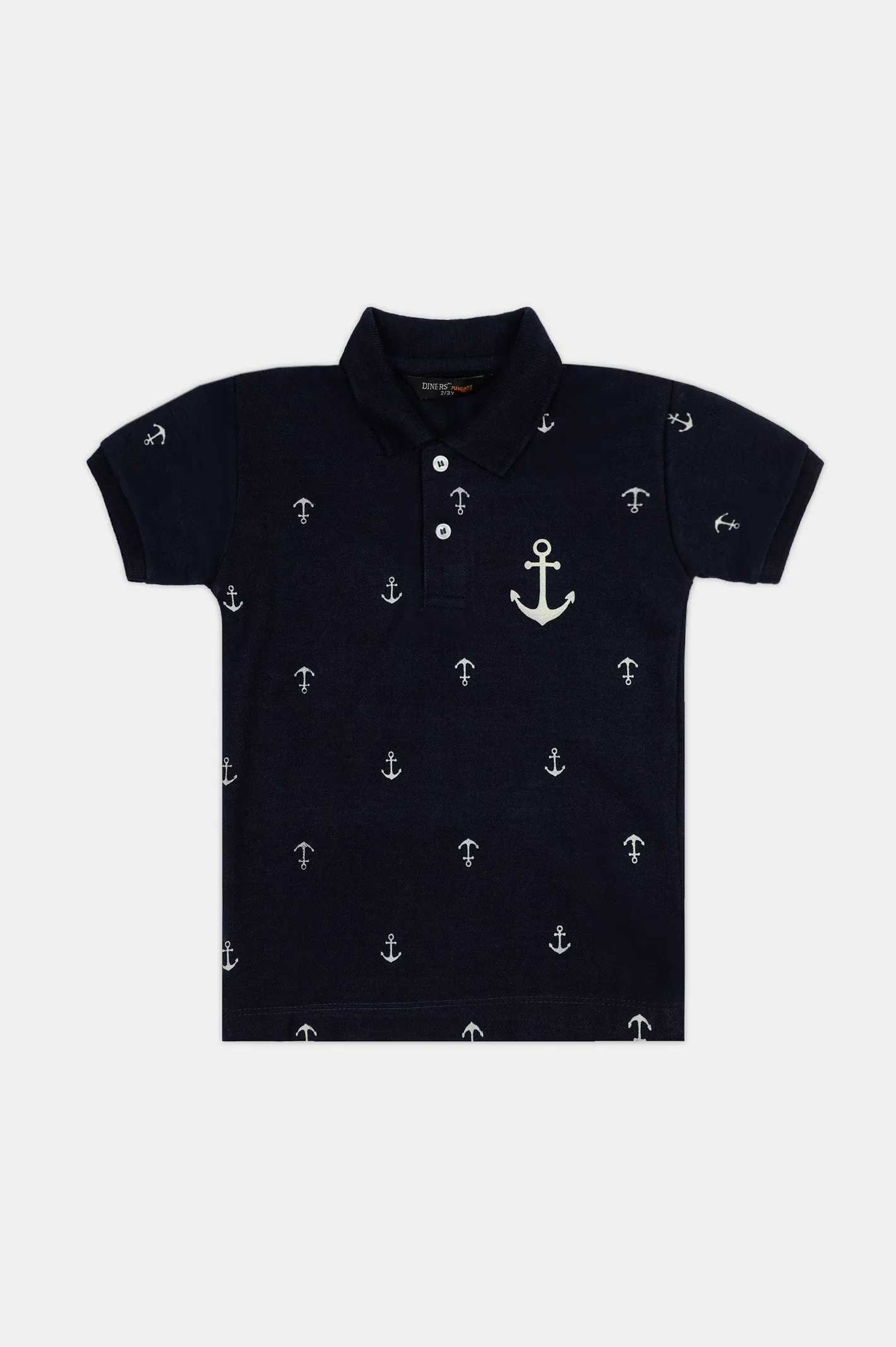 Navy Blue Graphic Polo