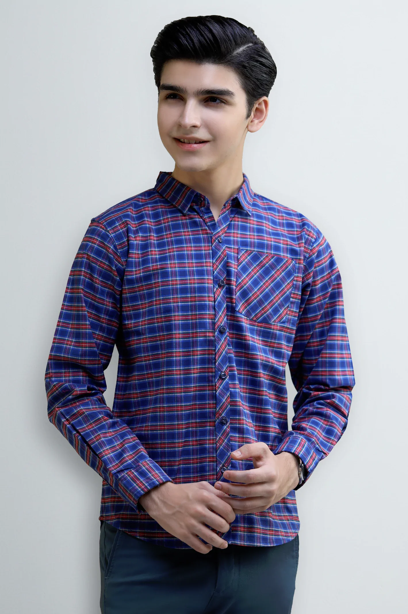 Glen Plaid Check Boys Casual Shirt