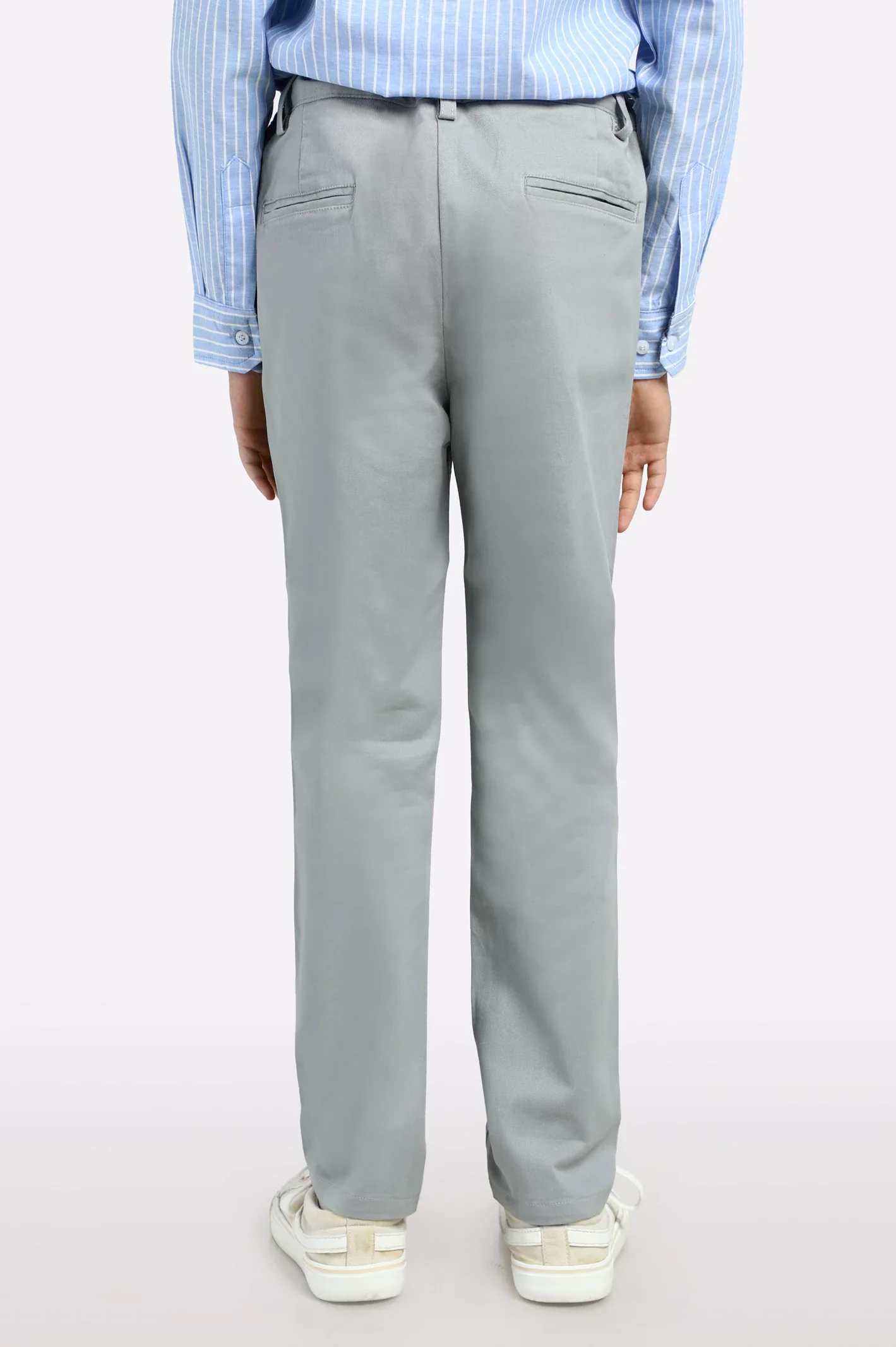 Silver Regular Fit Cotton Chino - Image 3
