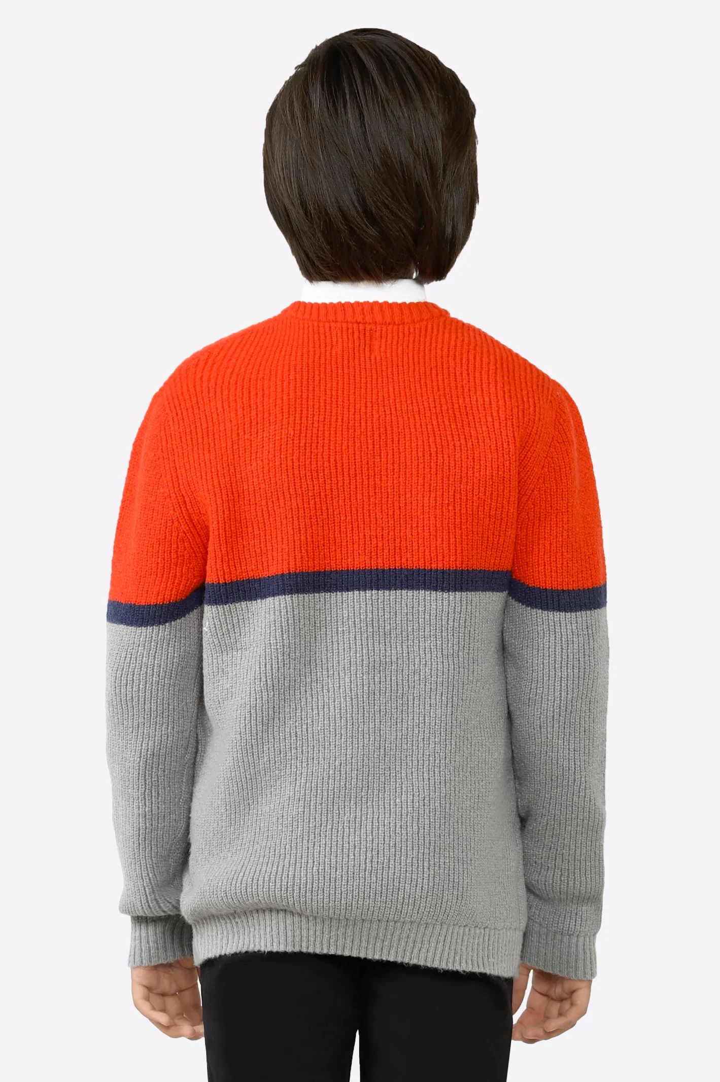 Grey Round Neck Boys Sweaters - Image 3