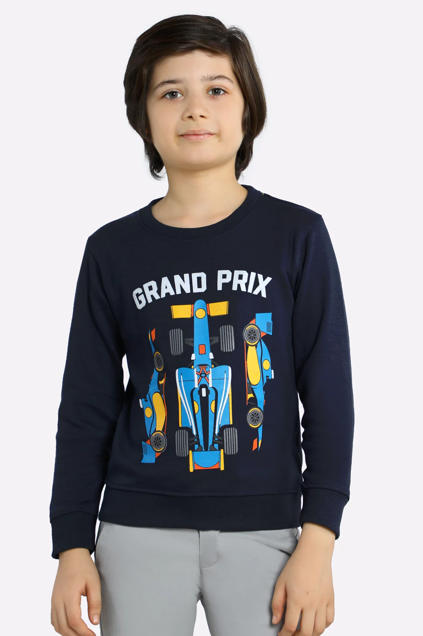 Navy Blue Graphic Boys Sweatshirt