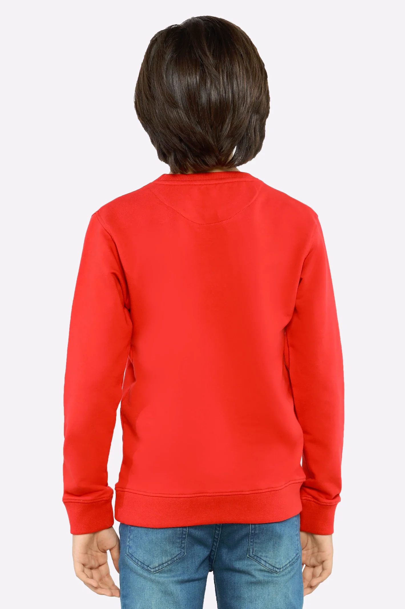 Red Graphic Printed Boys Sweatshirt - Image 3